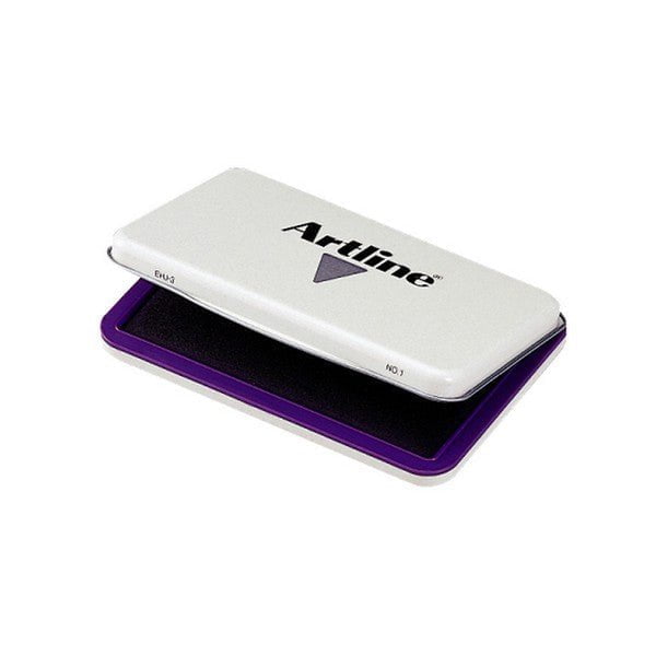 Artline EHJ 3 Stamp Pad - 67mm x 106mm Purple Ink Pad for Document Stamping, Crafting & Office Use