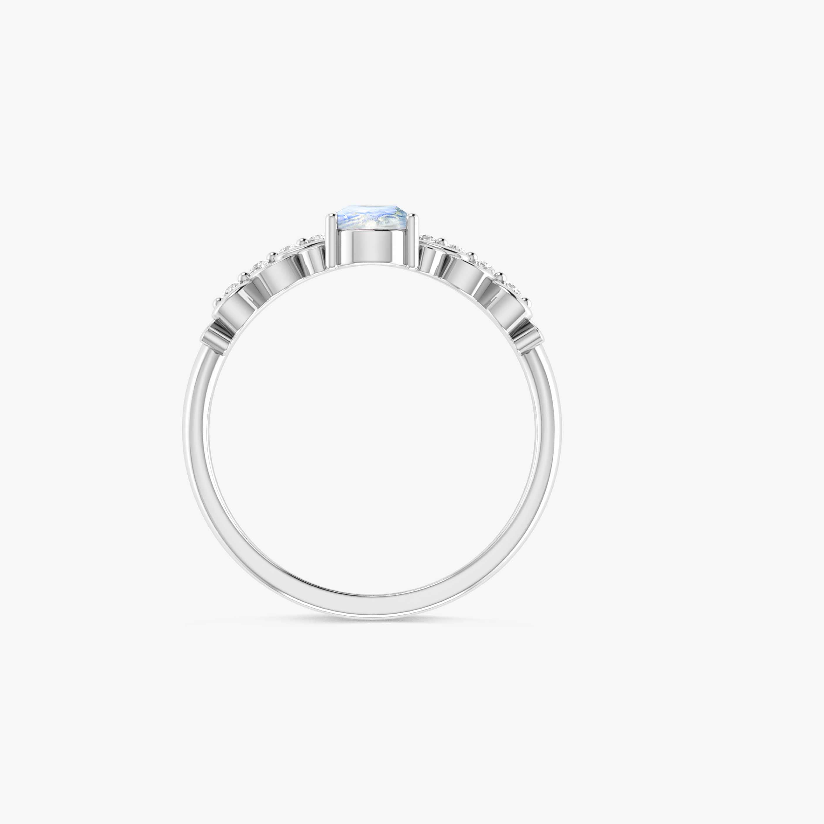 Natural Moonstone Gemstone Crown Style Ring for Women - Elegant Bohemian Jewelry for Parties, Weddings & Everyday Wear