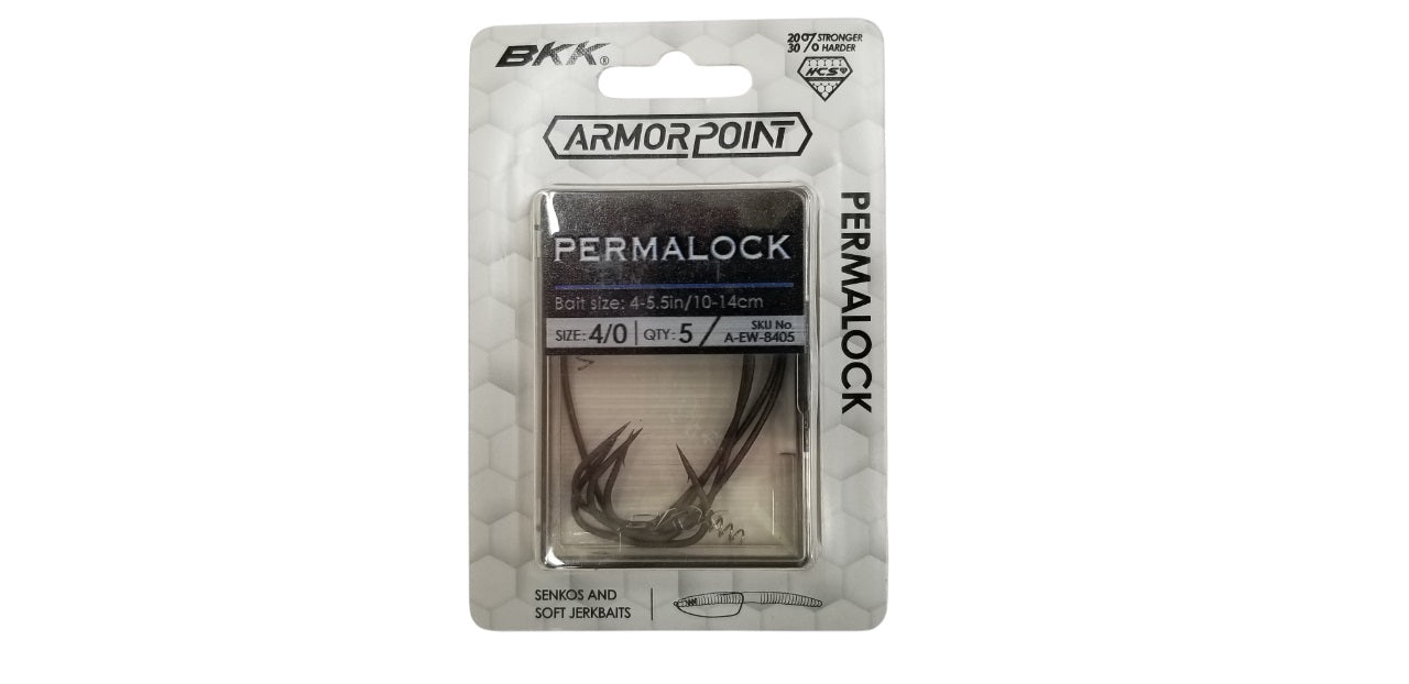 Armor Point Permalock Fishing Hook 4/0 Size - 5 Pack - Saltwater & Freshwater Fishing Lures for Bass, Trout, and Walleye - Durable Sharp Hooks for Anglers