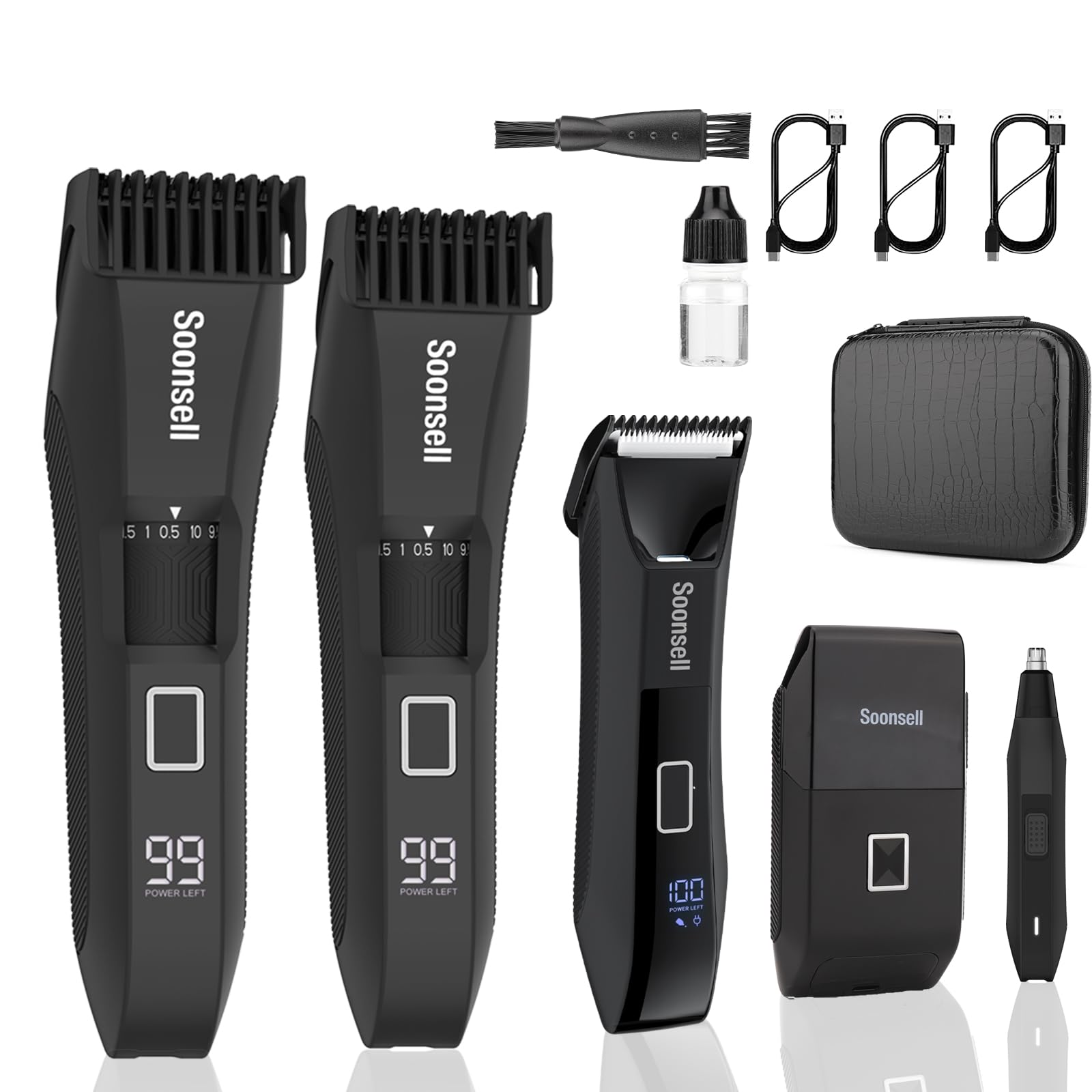 5-in-1 Men's Grooming Kit - Beard Trimmer, Body Hair Trimmer, Foil Shaver, Nose & Ear Trimmer for Full Body Grooming | Perfect for Travel, Home Use & Manscaping