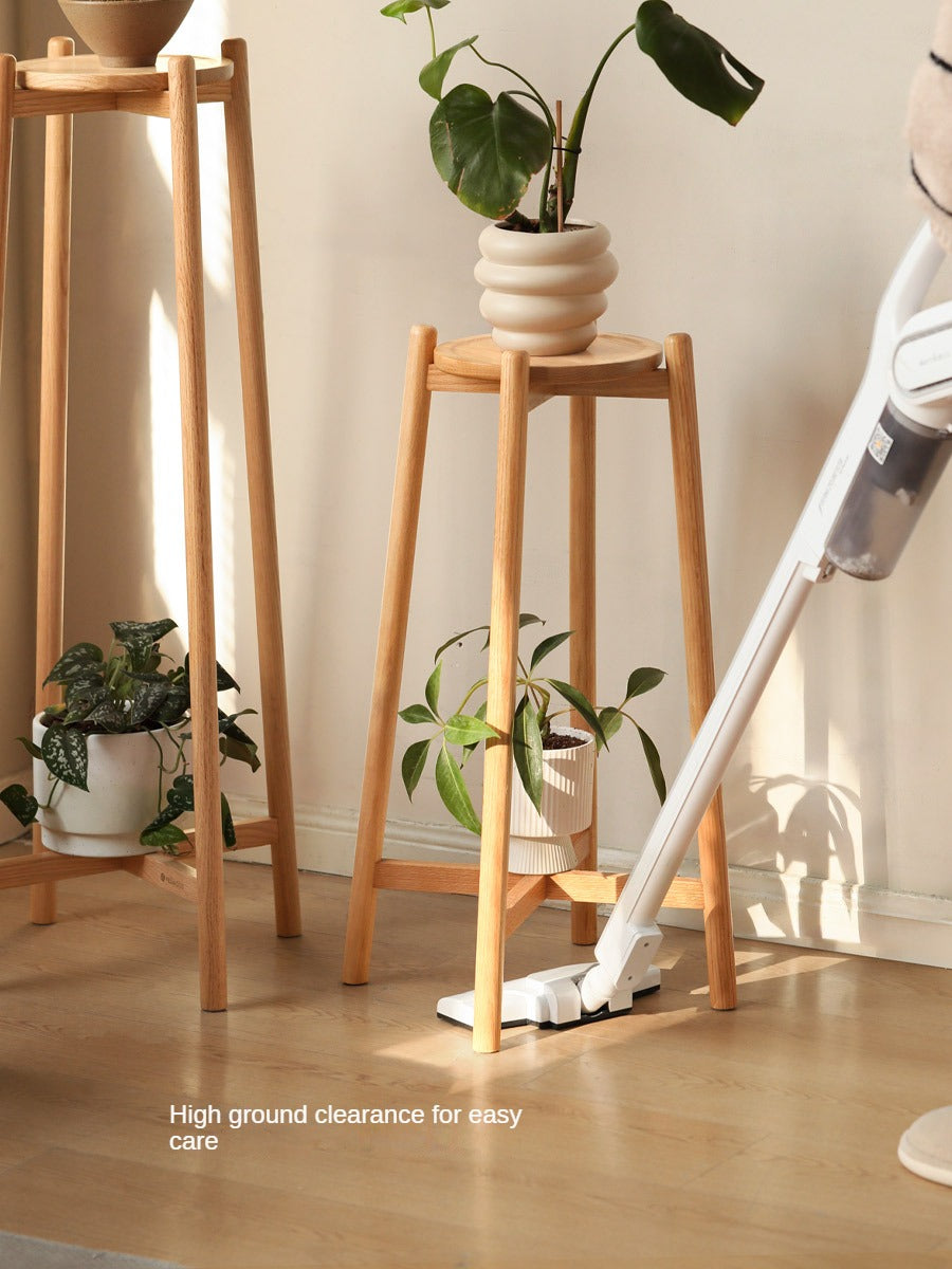 Solid Wood Flower Rack - Oak & Walnut Storage Shelf for Plants | Perfect for Home Decor, Living Room, Garden & Indoor Plant Display