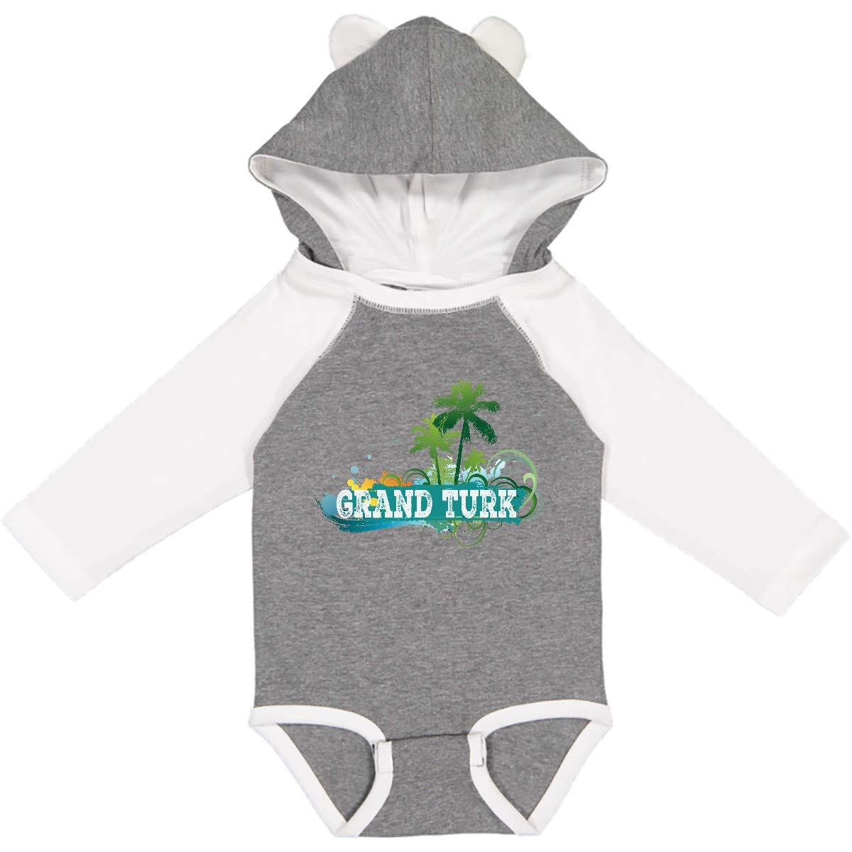 Inktastic Grand Turk Island Long Sleeve Baby Bodysuit - Soft Cotton Creeper for Newborns & Infants - Perfect for Family Vacations, Beach Trips & Photo Shoots