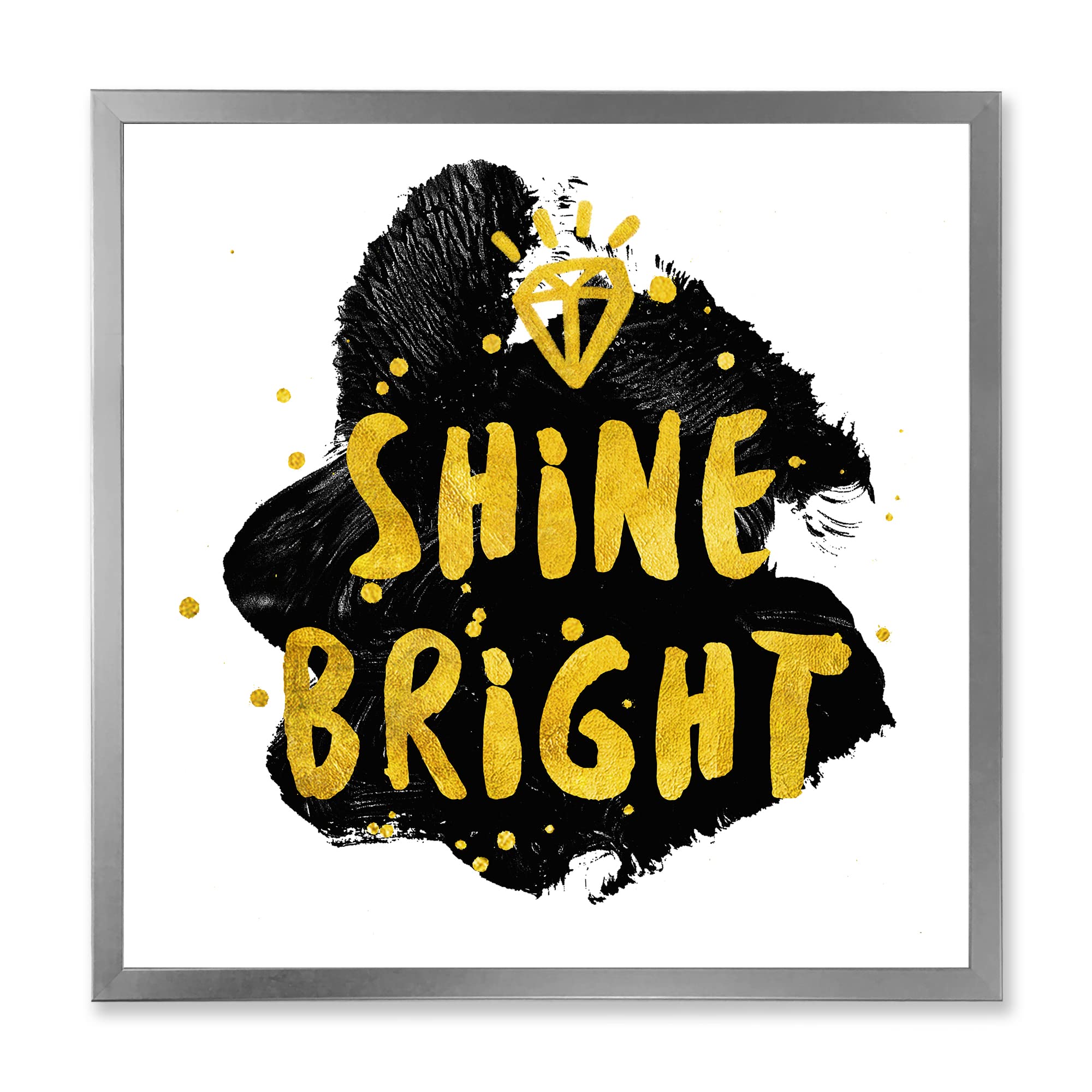 DesignQ Shine Bright Glam Framed Wall Art - Elegant Home Decor for Living Room, Bedroom & Office - Perfect Gift for Housewarming, Wedding & Birthday