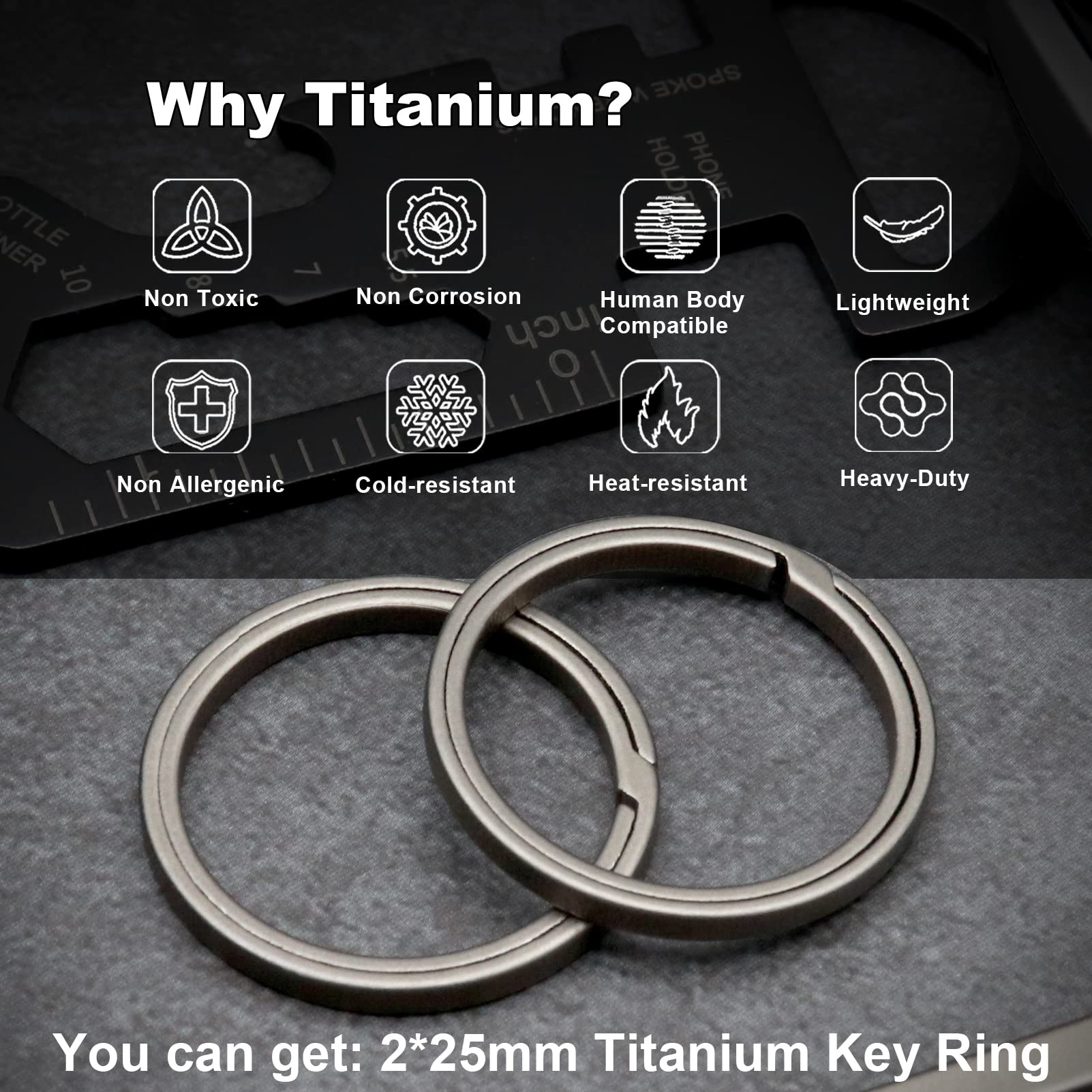 Titanium Keychain Carabiner - Quick Release Key Ring for Outdoor & Travel