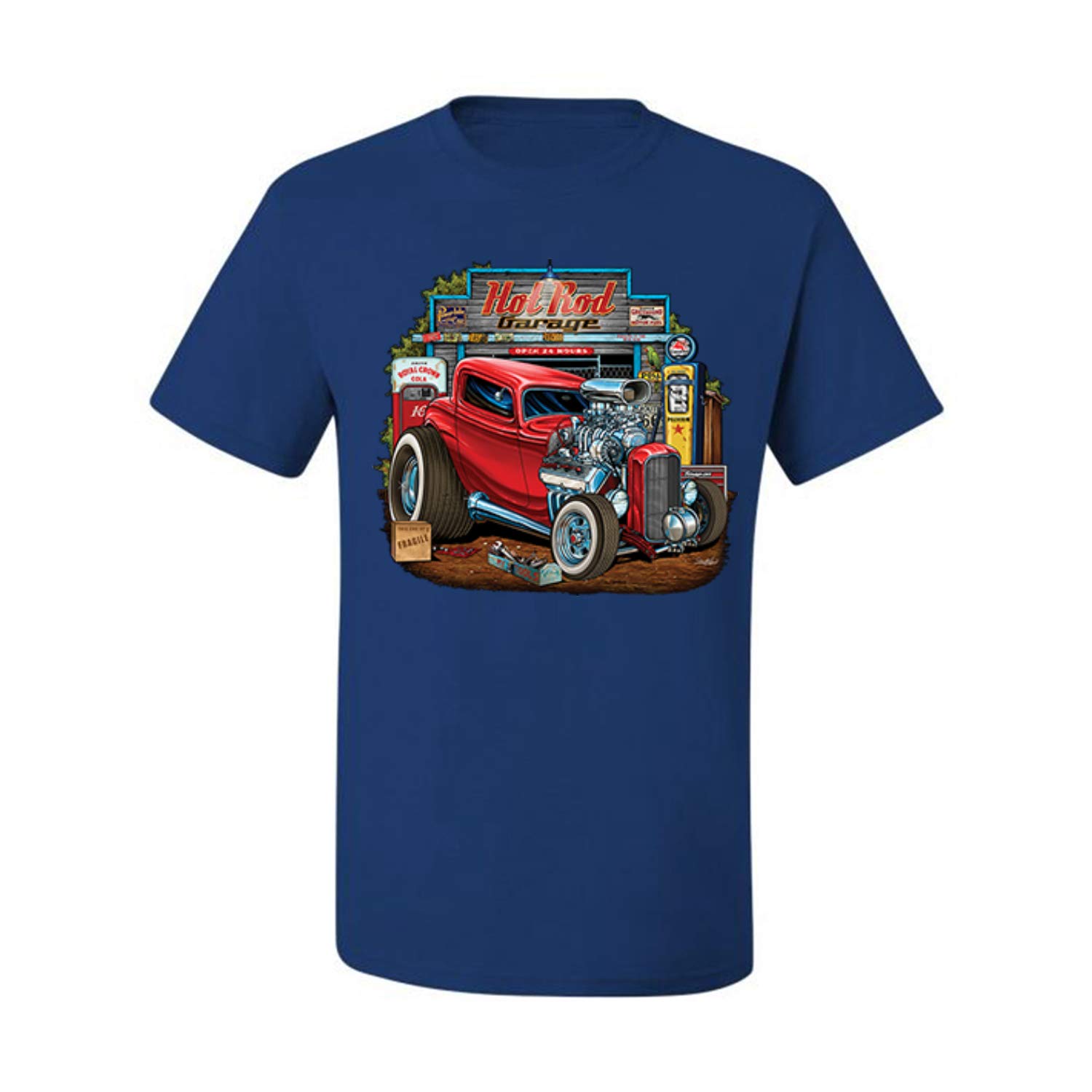 Vintage Hot Rod Old Garage Cars and Trucks Men's Graphic T-Shirt - Cool Retro Automotive Tee for Car Enthusiasts & Mechanics - Perfect for Car Shows, Garage Hangouts and Casual Wear