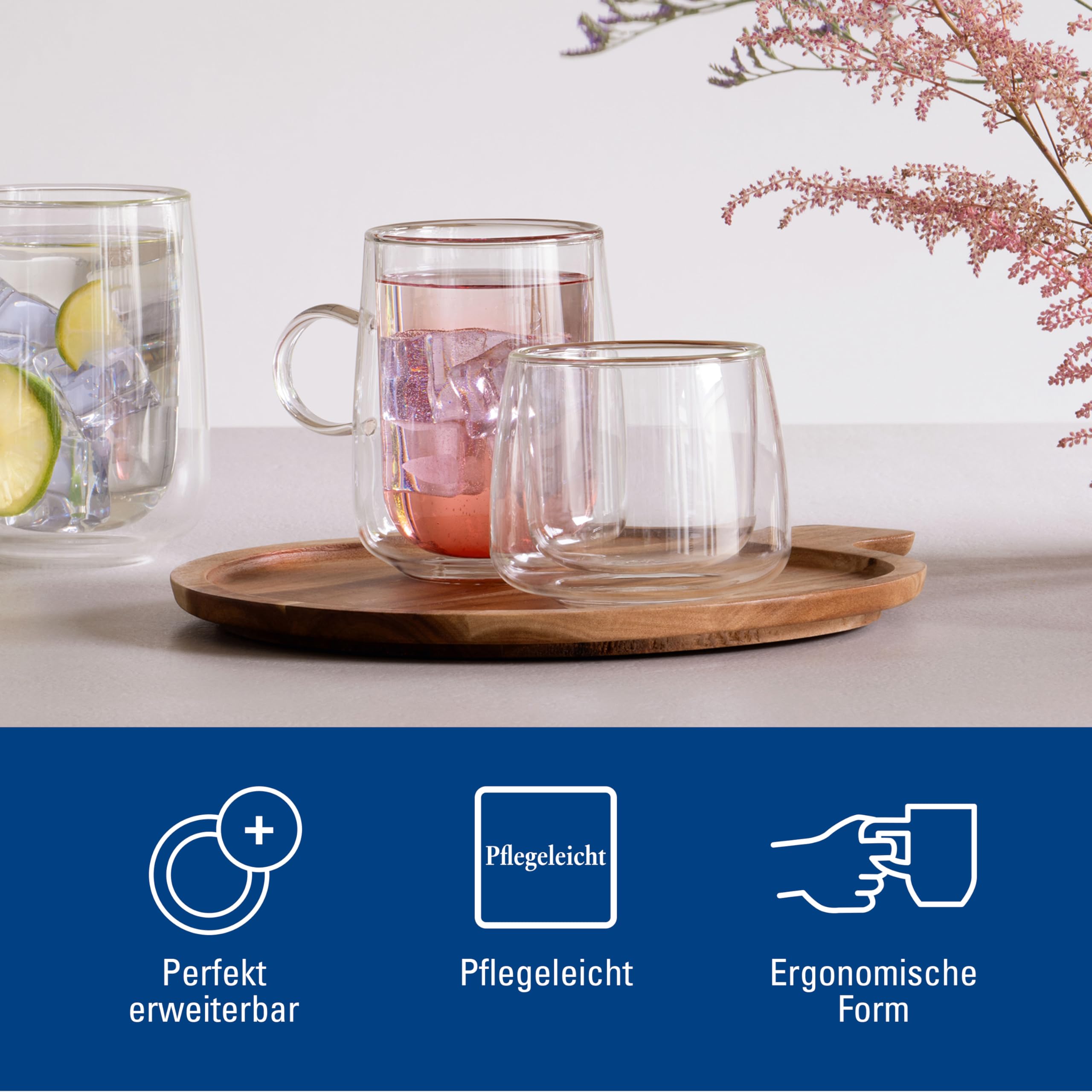 Villeroy & Boch Artesano Double-Walled Latte Macchiato Glass Set of 2 - 11.75 oz Borosilicate Glass for Hot & Cold Drinks - Dishwasher & Microwave Safe - Perfect for Coffee, Tea, Cocktails and Iced Beverages at Home or Cafe
