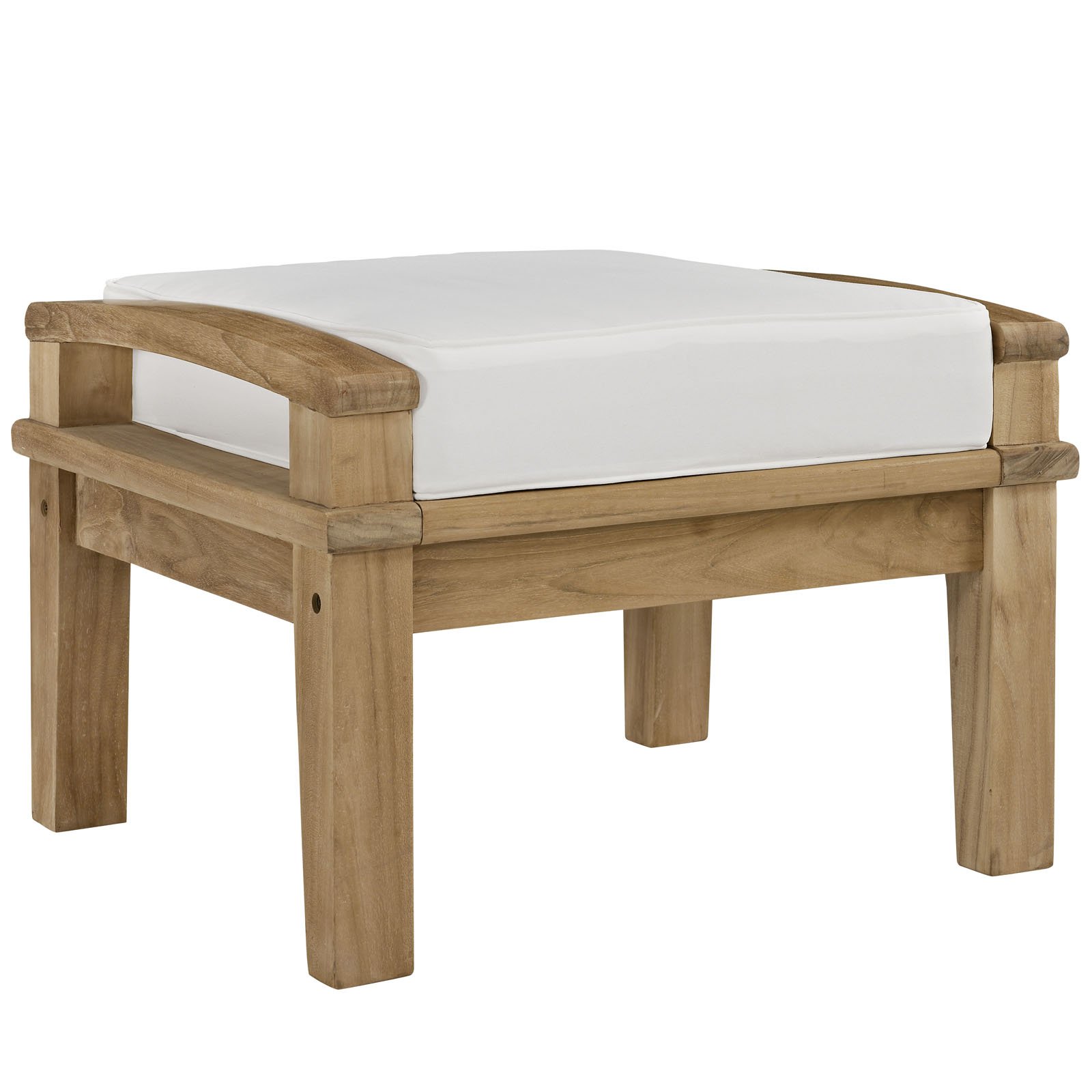 Premium Grade A Teak Wood 10-Piece Outdoor Patio Furniture Set - Modway EEI-1480-NAT-WHI-SET Marina Collection in Natural White | Durable All-Weather Dining Set for Backyard, Poolside & Garden Entertaining