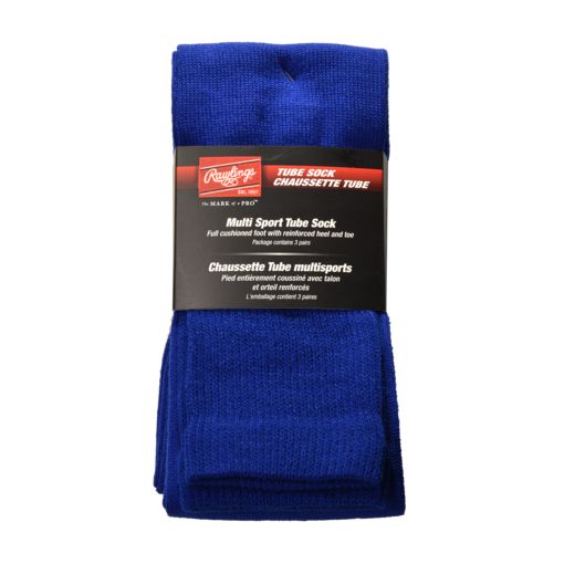 Rawlings Baseball Socks 3-Pack - Moisture-Wicking Pro Performance Tube Socks for Baseball, Softball & Sports - Comfortable Athletic Socks for Men & Women - Ideal for Games, Practice & Training
