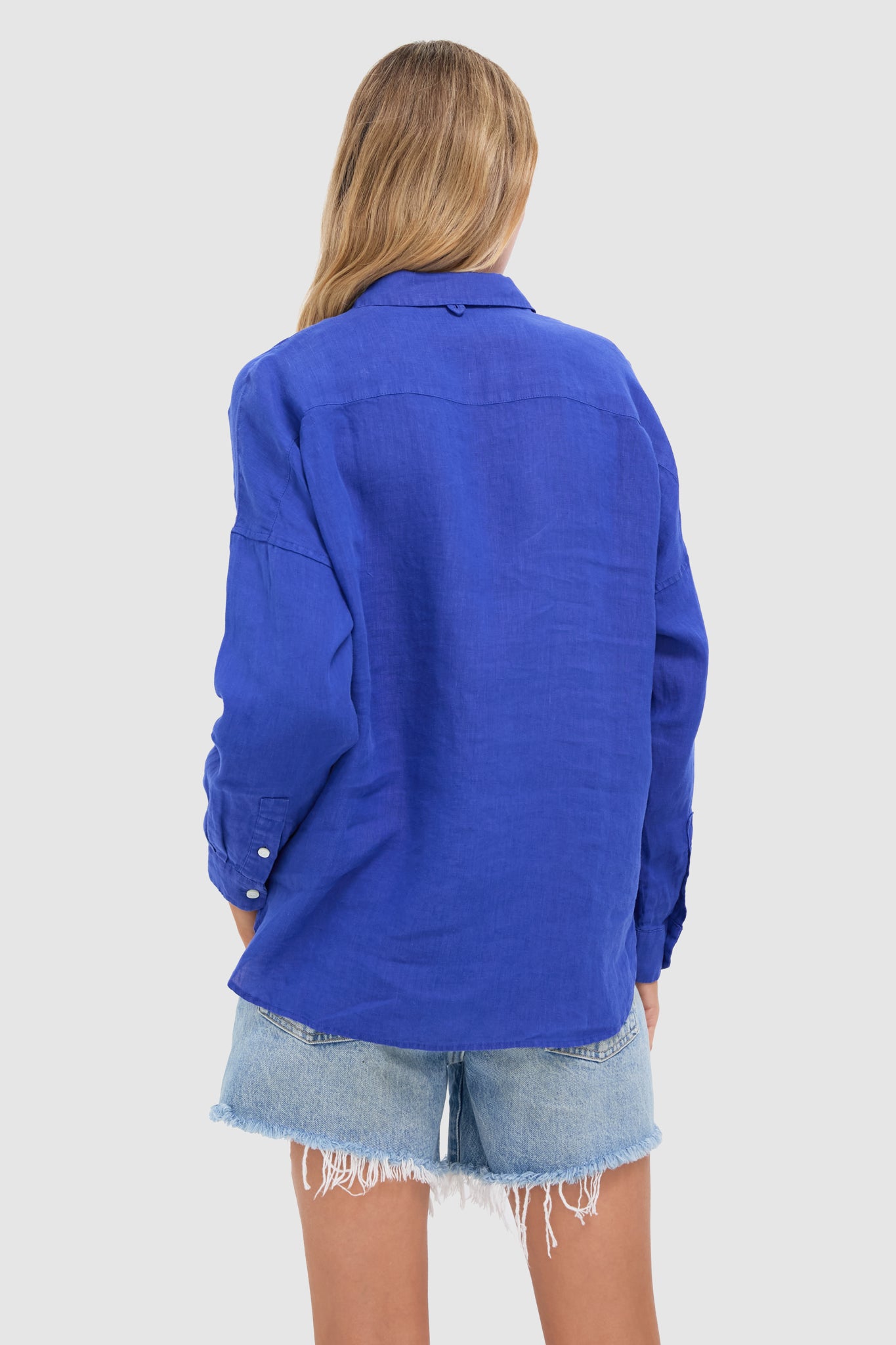 Premium Blue Linen Shirt for Men & Women - Breathable & Comfortable Summer Casual Wear - Perfect for Beach, Travel & Outdoor Activities