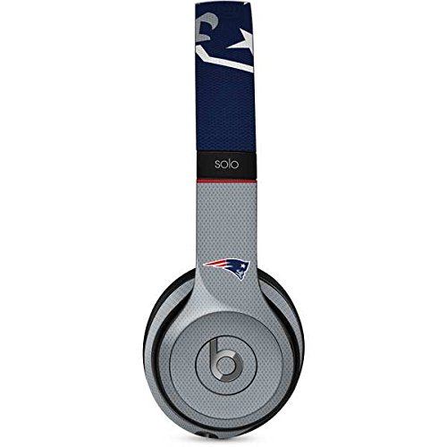 Official NFL New England Patriots Zone Block Skin Decal for Beats Solo 2 Wired Headphones - Durable Vinyl Wrap with Custom Design for Music Lovers & Sports Fans - Perfect for Gaming, Workouts, and Personalizing Your Audio Gear