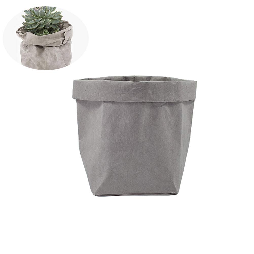 Eco-Friendly Reusable Grocery Bags - Washable Kraft Paper Lunch & Kitchen Storage Containers for Decor, Flowerpot Wraps & Small Trash Can | Perfect for Grocery Shopping, Picnics & Home Organization