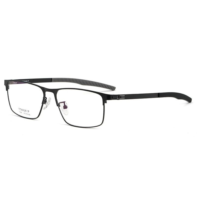 Bclear Men's Full Rim Square Titanium Frame Eyeglasses BSF1981 - Lightweight Durable Glasses for Work, Reading & Daily Wear