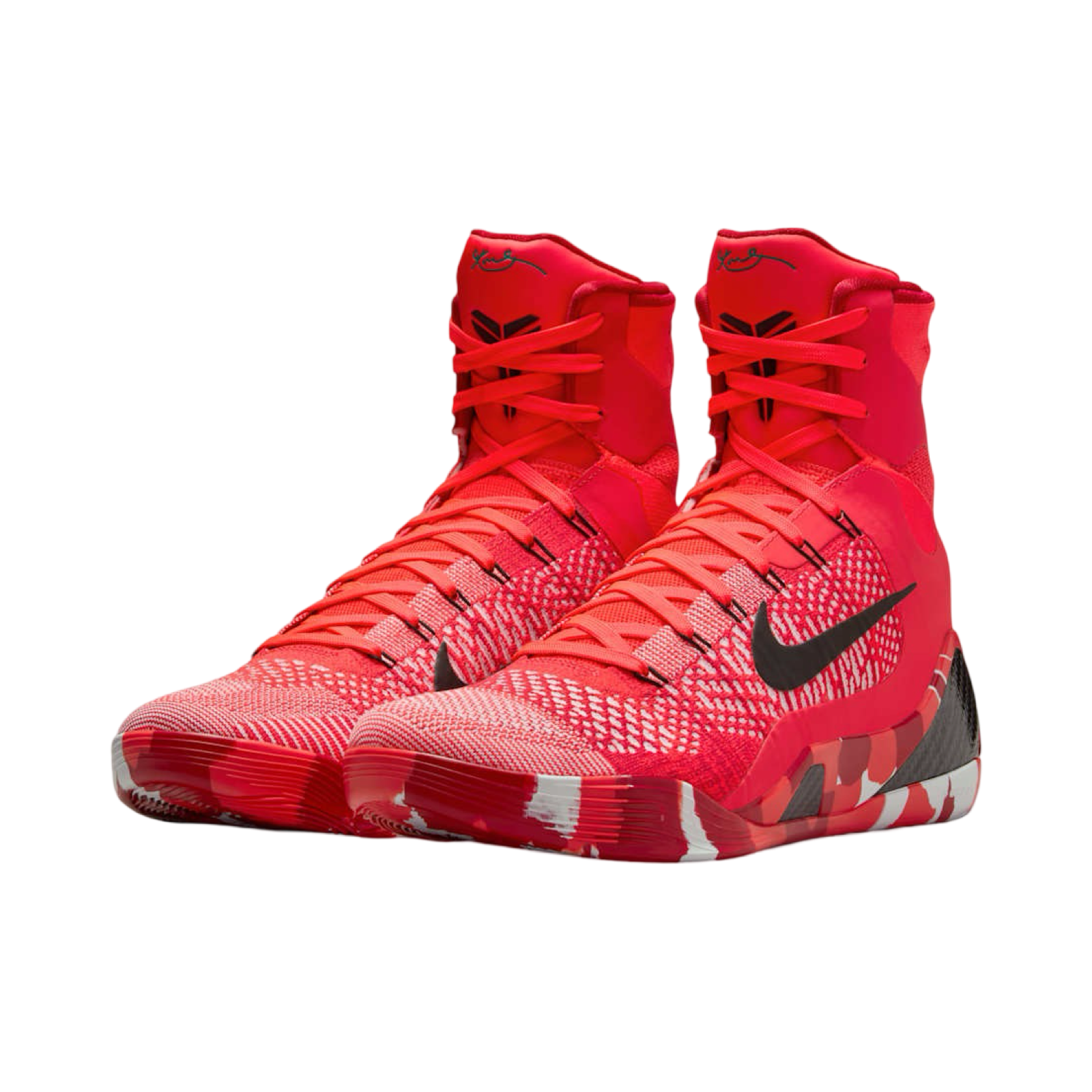 Nike Kobe 9 XMAS 2024 Elite Protro High Basketball Shoes - Bright Crimson Black White for Men - Perfect for Christmas Gifts & Court Performance