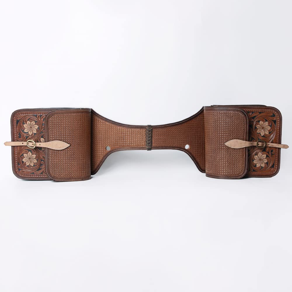 HILASON Heavy Duty Western Leather Horse Saddle Bag for Trail Riding & Biking | Durable Traditional Saddle Pack for Equestrian & Cycling | Perfect for Ranch Work, Horse Shows & Outdoor Adventures
