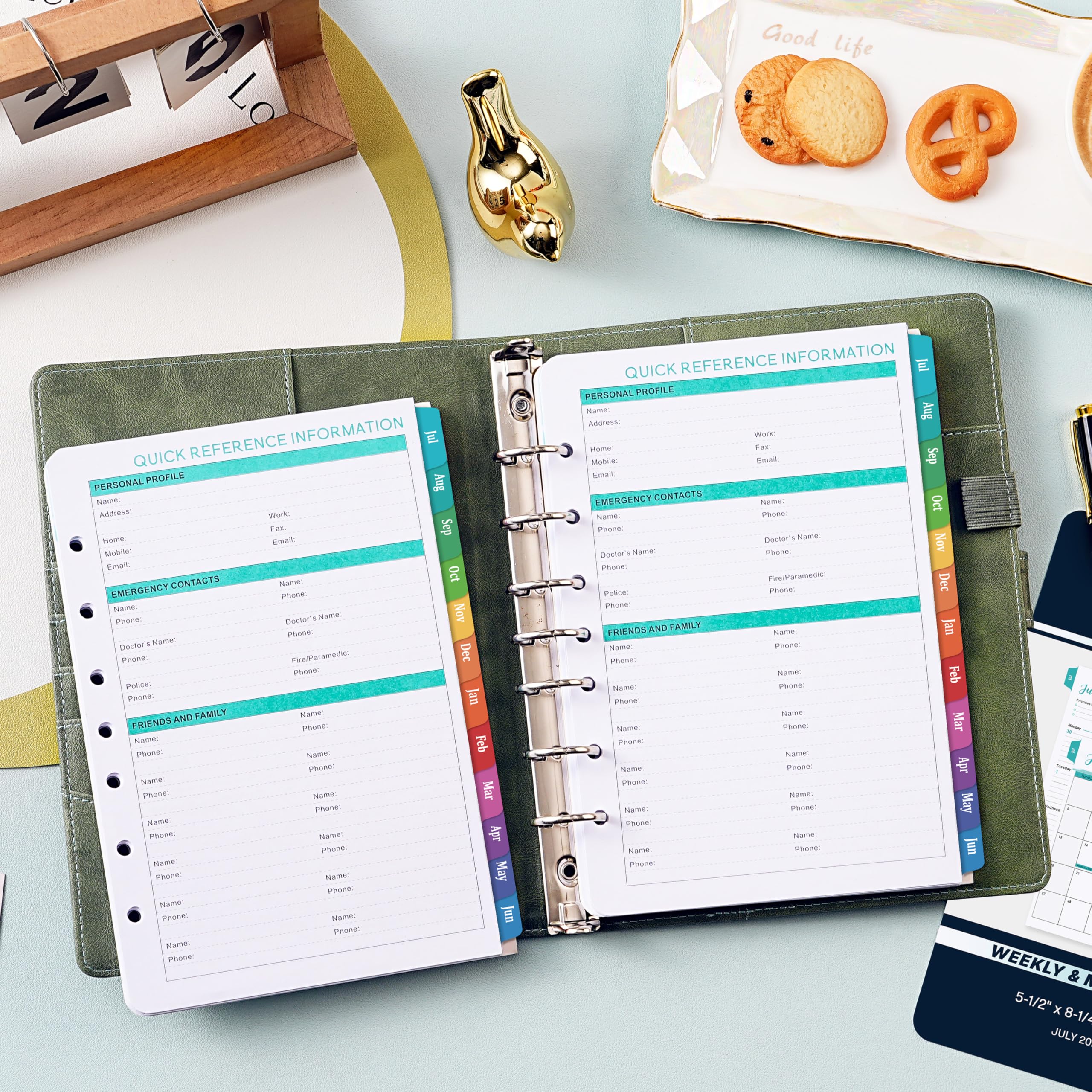 2025-2026 Planner Refills - July 2025 to June 2026 Monthly & Weekly Calendar Inserts, 5.5