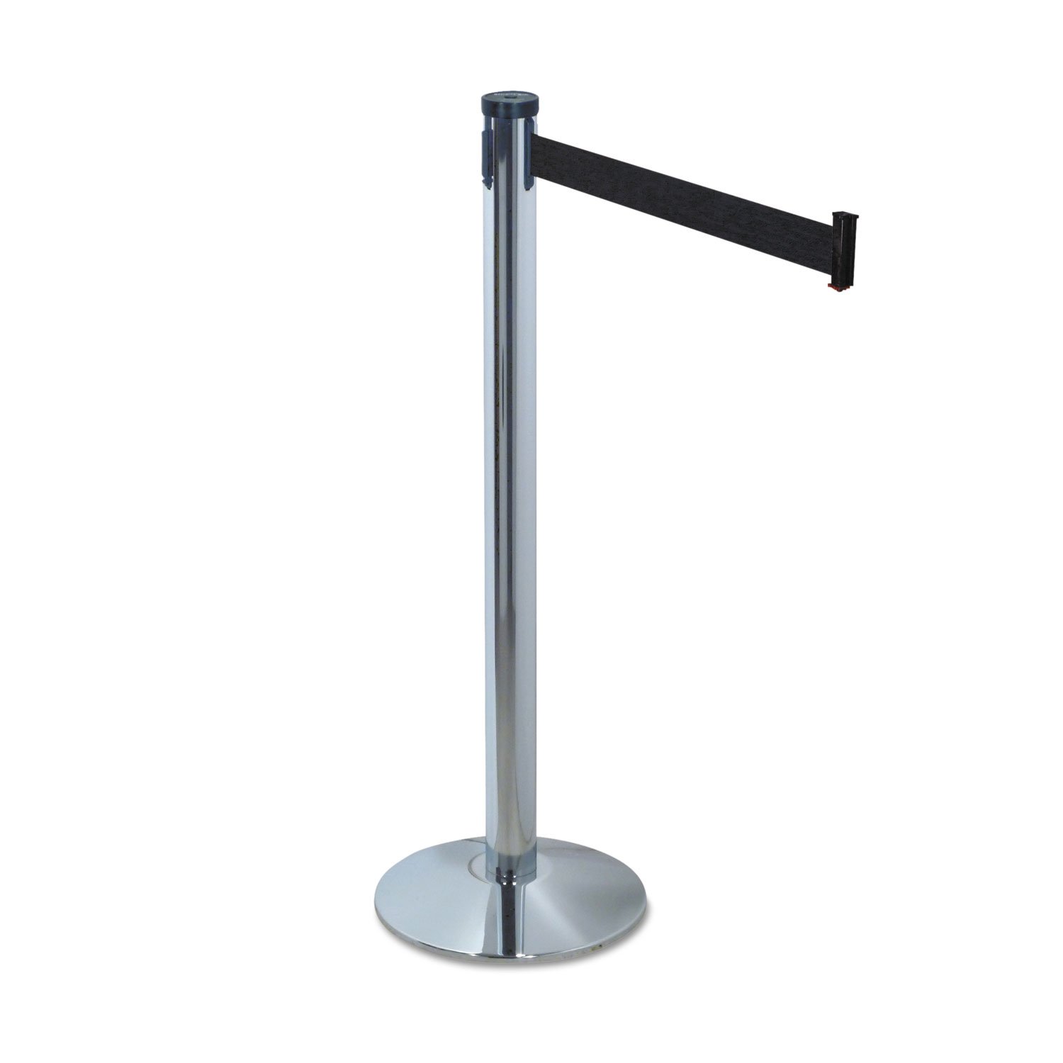 Tatco Adjusta-Tape Stanchion Flat Base - Heavy Duty Rope Barrier Stand for Crowd Control - Perfect for Events, Retail Stores, and Public Spaces