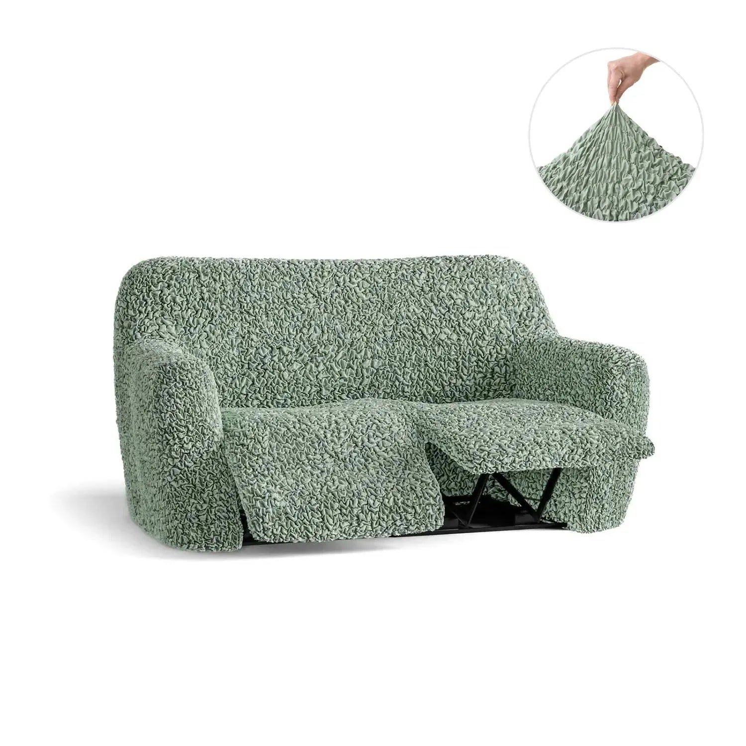 2 Seater Recliner Slipcover - Premium Fuco Cotton Collection - Durable & Washable Sofa Cover for Living Room, Home Theater, and Family Room Protection