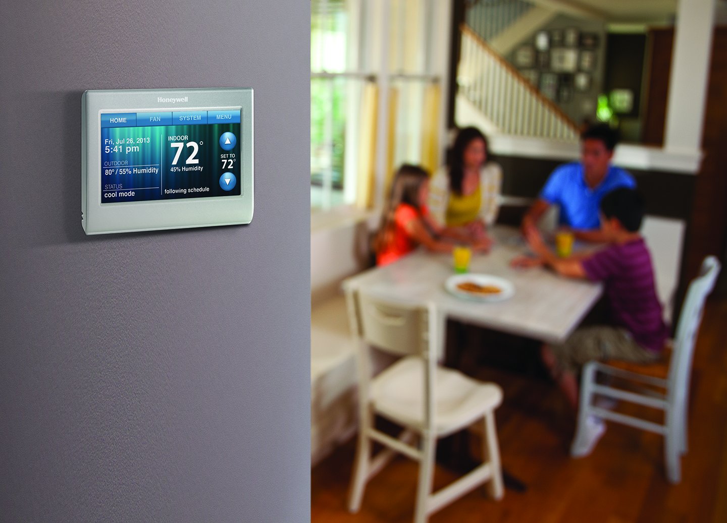 Honeywell RTH9580WF1005/W1 Smart Wi-Fi 7-Day Programmable Thermostat with Color Touch Screen - Compatible with Amazon Alexa, Google Assistant & Smart Home - Energy Saving for Home, Office & Apartment