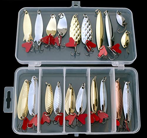 **20pcs Multi-Colored Fishing Lure Kit - Soft & Hard Baits, Wobblers, Minnows, Jigs, Spoons & Crankbaits for Freshwater & Saltwater Fishing - Perfect for Bass, Trout & Walleye**