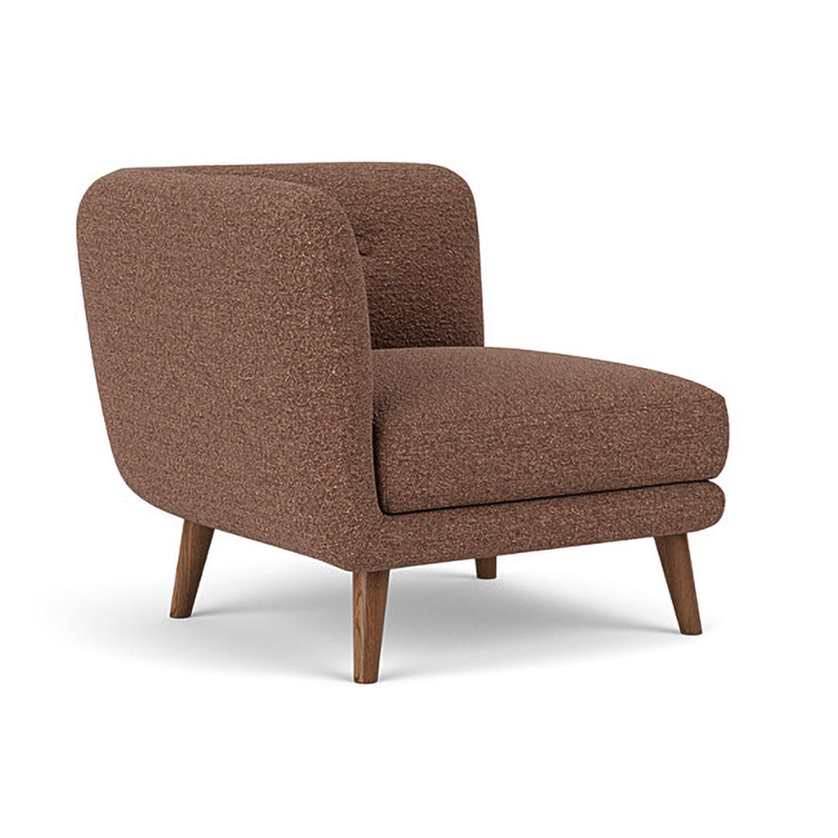 Alfred Boucle Right 1 Seater Modular Sofa - Modern Accent Chair for Living Room, Bedroom & Office - Compact Single Seater Couch with Removable Cushions