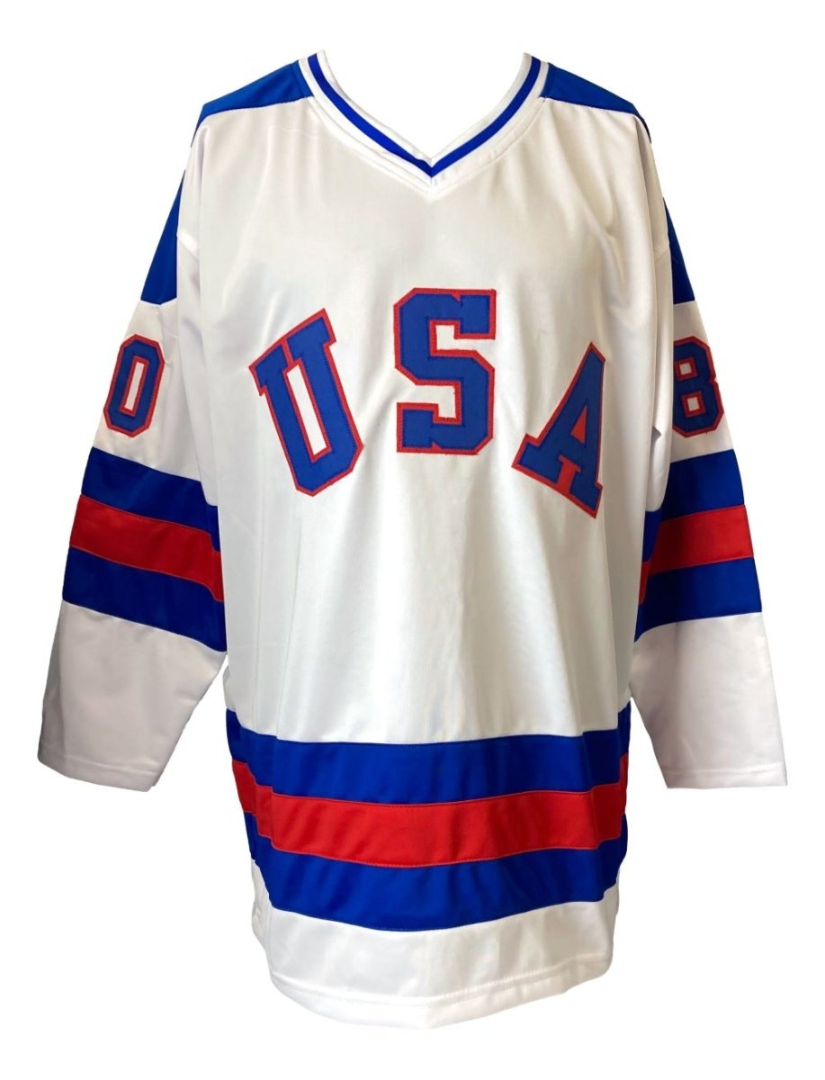 1980 USA Hockey Team Signed White Olympic Jersey - 18 Autographs - 