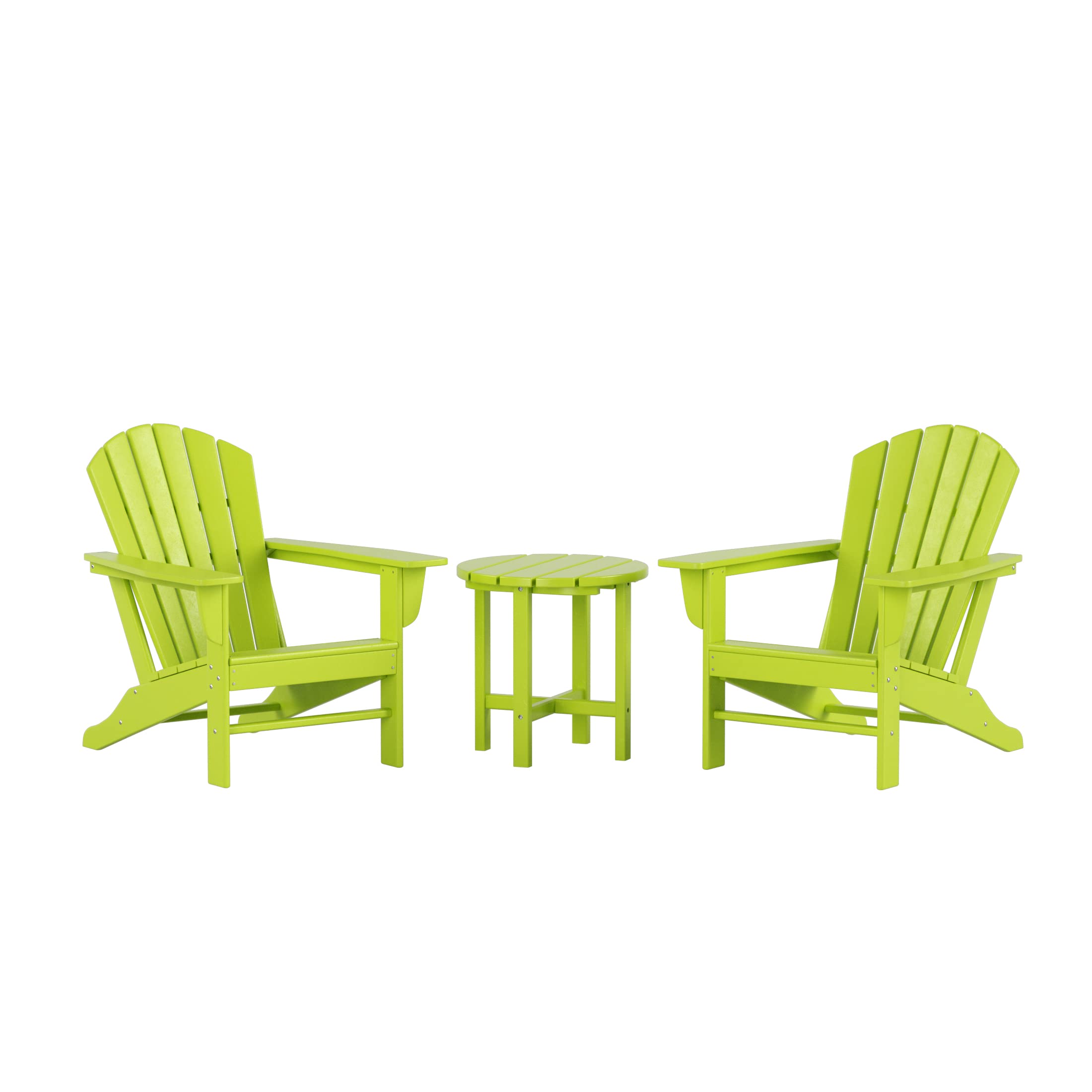 Outdoor Adirondack Chairs Set with Side Table - Beach & Garden Furniture