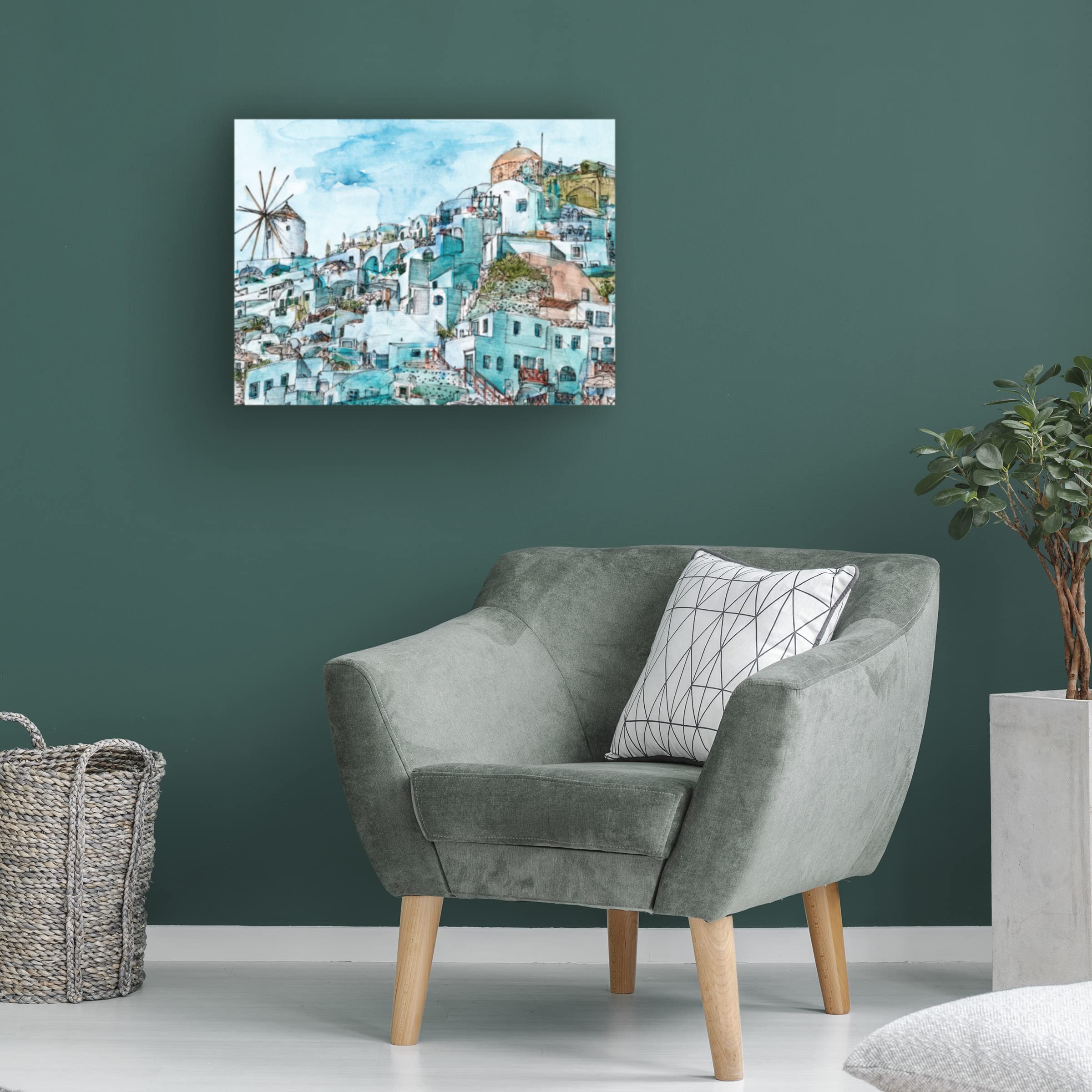 Trademark Fine Art 'Secret Greece II' Canvas Wall Art by Melissa Wang - Stunning Landscape Painting for Living Room, Bedroom & Office Decor