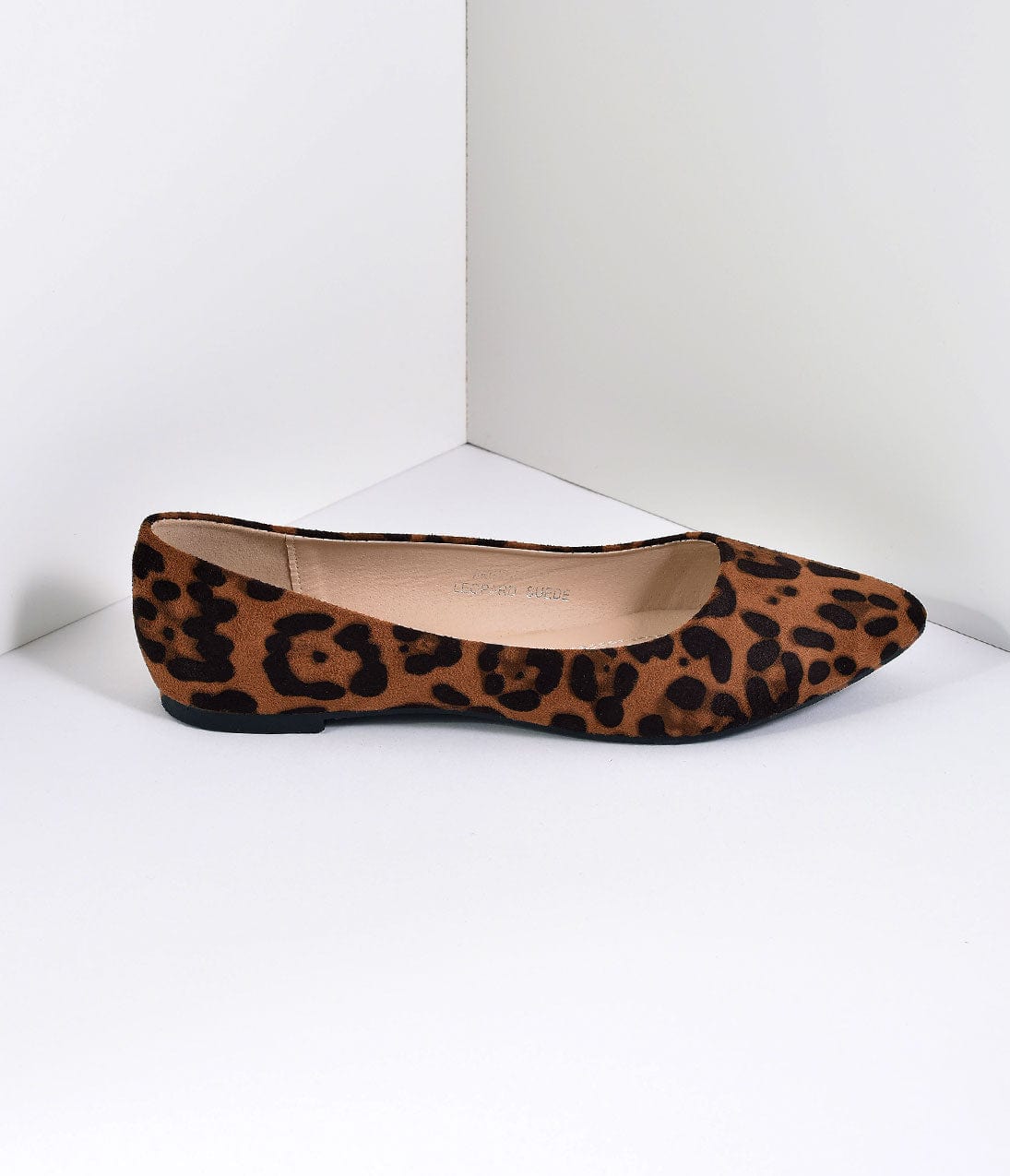 Leopard Print Suede Pointed Toe Flats for Women - Comfortable Slip-On Ballet Shoes - Perfect for Office, Casual Wear & Date Nights