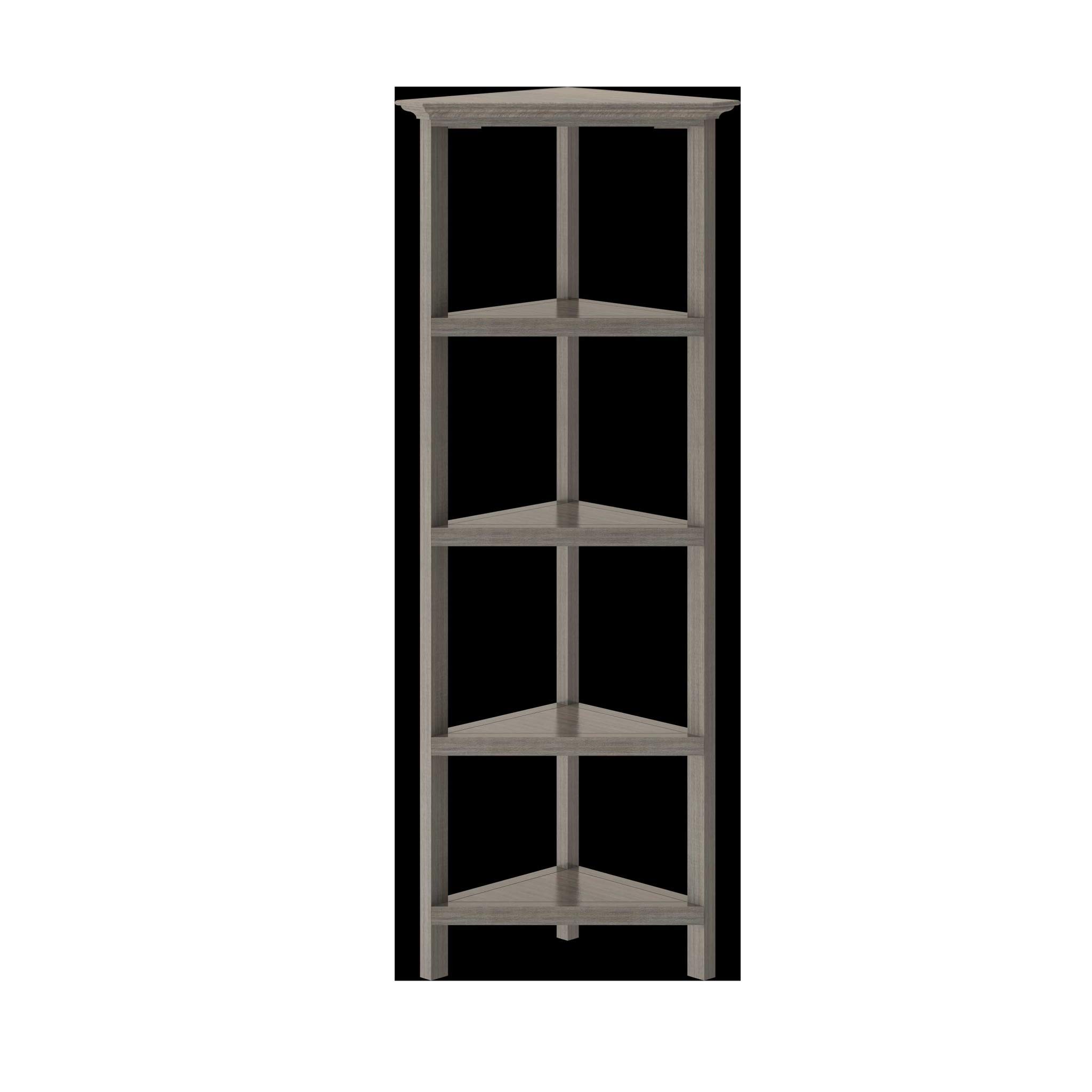 HomeRoots 60 Inch Tall Bookcase with 2 Adjustable Shelves - Washed Grey Wooden Bookshelf for Living Room, Bedroom, Office Storage & Organization