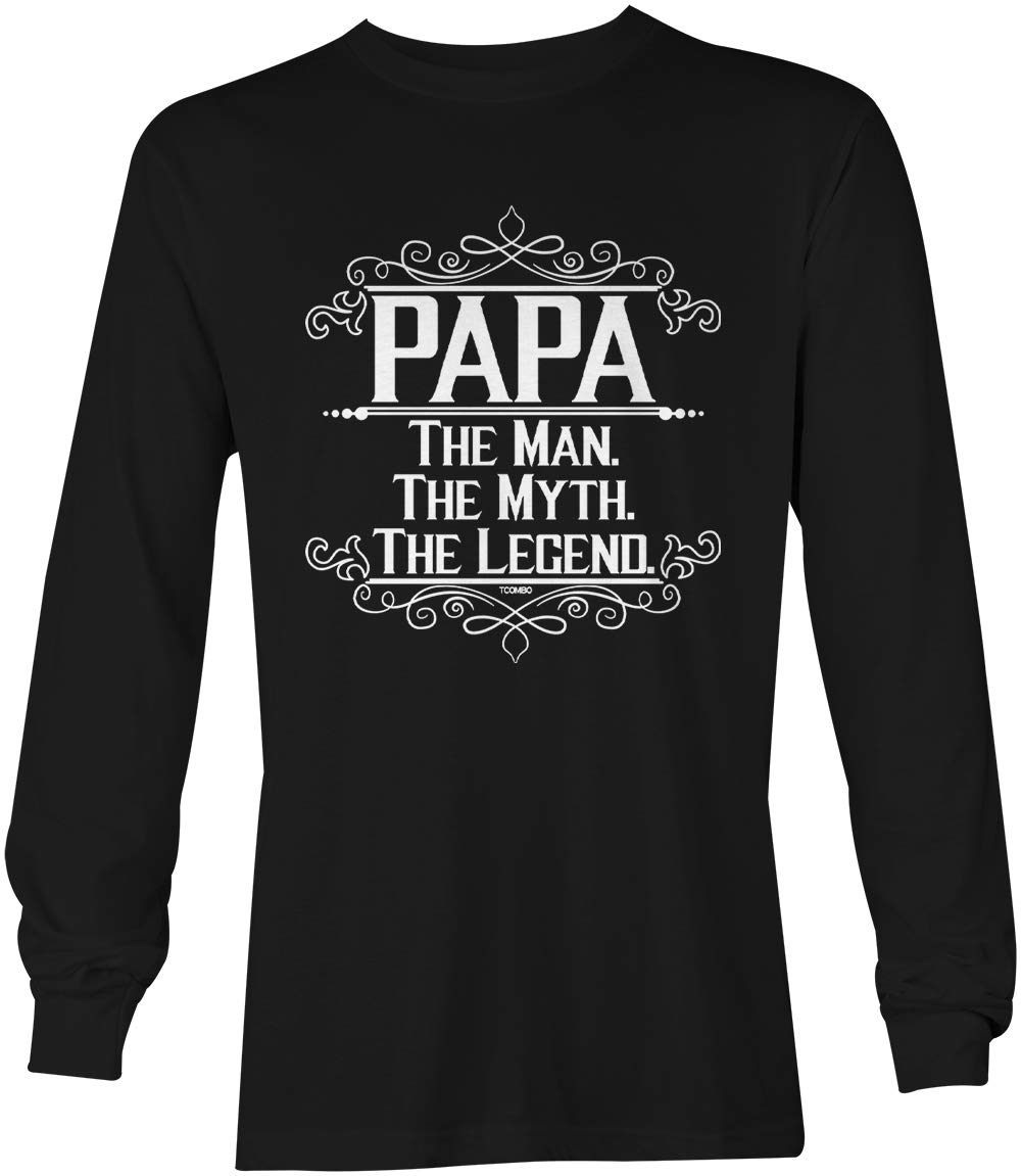 Papa The Man The Myth The Legend Unisex Long Sleeve Shirt - Comfortable Cotton T-Shirt for Men & Women - Perfect for Family Gatherings, Casual Wear & Gift Giving