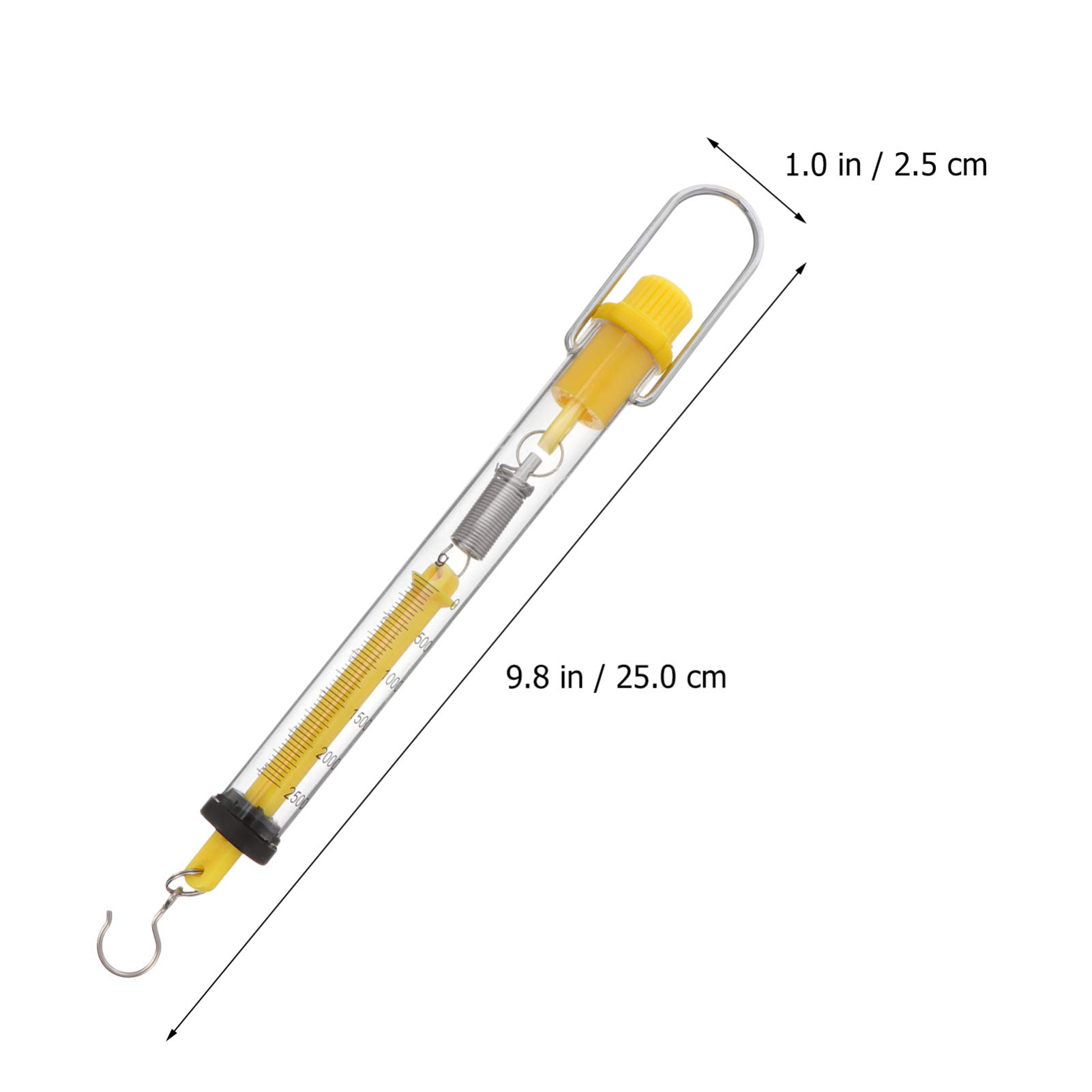 4-Piece Spring Balance Dynamometer Set - Tubular Spring Scale with Dual Newton/Kg Labels - Hanging Hook Scale for Precise Weight Measurement - Portable Plastic Gauge for Science Labs, Fishing, and Outdoor Activities
