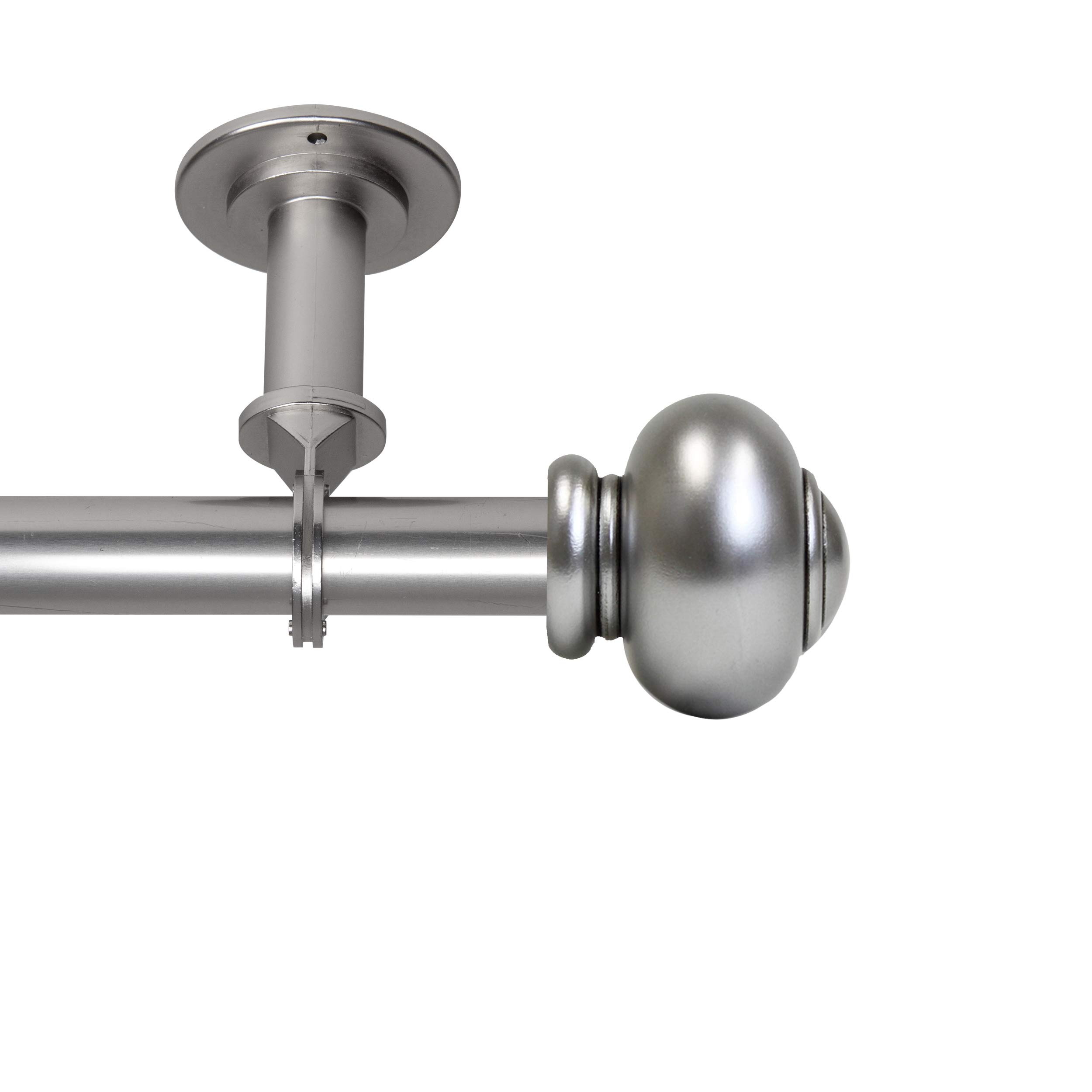 Rod Desyne Rotunda 1 Inch Adjustable Ceiling Curtain Rod - 48 to 84 Inches Extendable Room Divider in Satin Nickel Finish - Perfect for Home Theater, Bedroom Partition, and Open Space Room Dividers