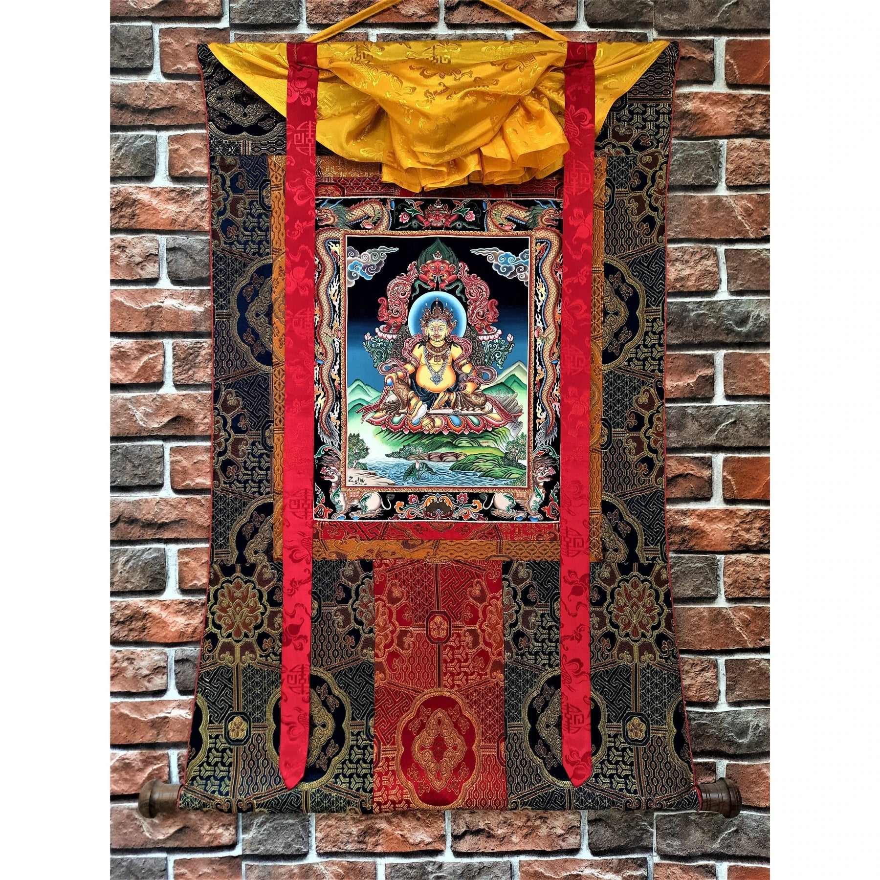 Traditional Silk Brocade Framing - Handmade Chinese Wall Art Decor for Living Room, Bedroom & Office | Vintage Home Decoration Gift Idea