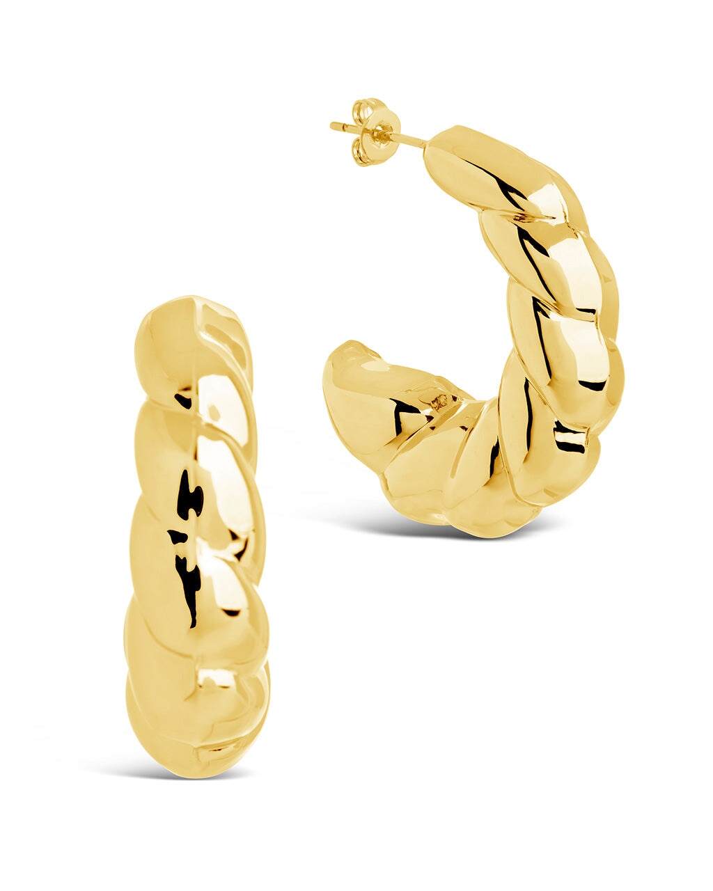 Trendy Statement Croissant Hoop Earrings for Women - Gold & Silver Fashion Jewelry - Perfect for Parties, Date Nights & Everyday Wear