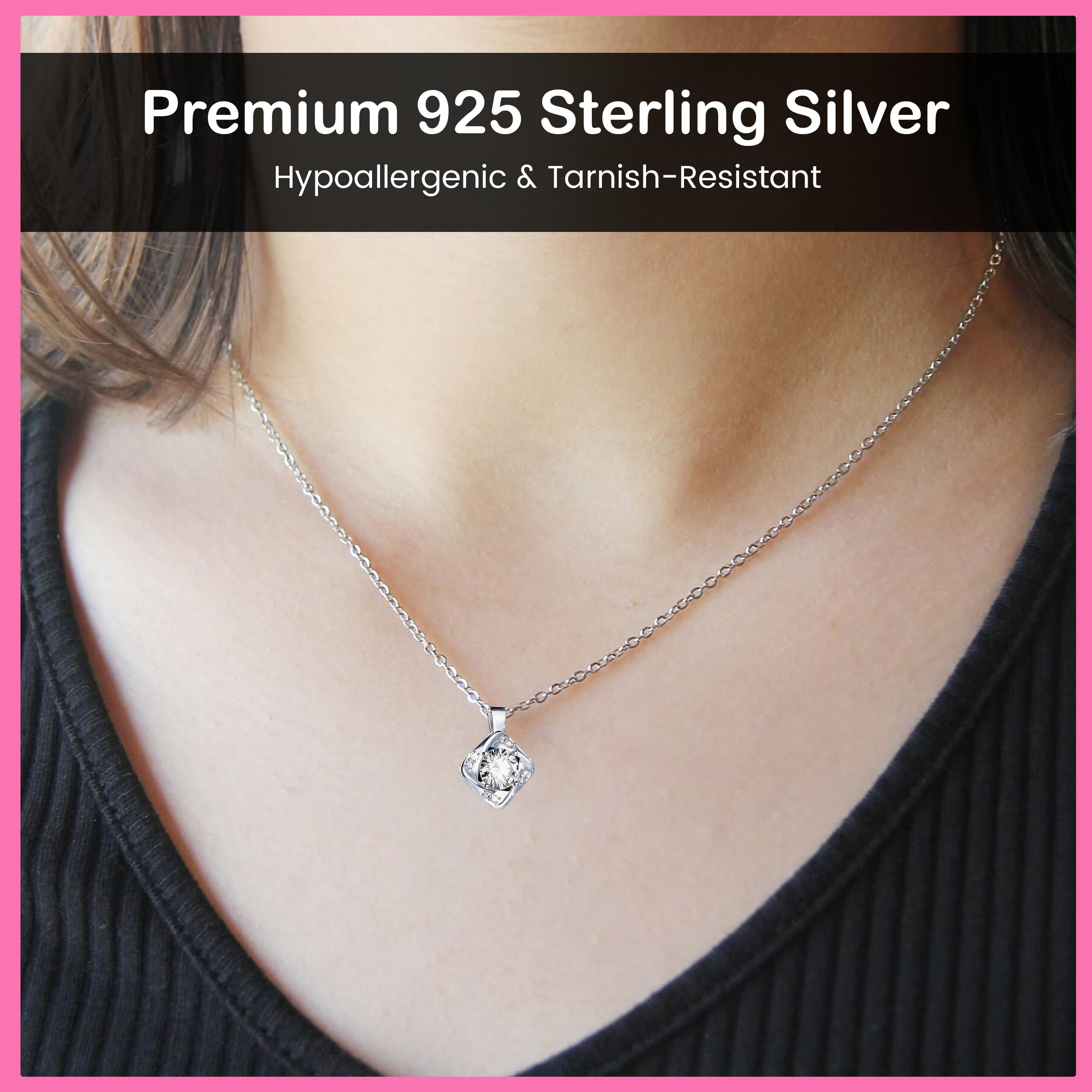 Sterling Silver Moissanite Heart Pendant Necklace for Women - 1-3 Carat D-Color VVS1 Moissanite Jewelry with Engraved 'HEART' - Elegant Romantic Birthday Gift for Her, Anniversary, Valentine's Day, Wedding, Engagement & Special Occasions