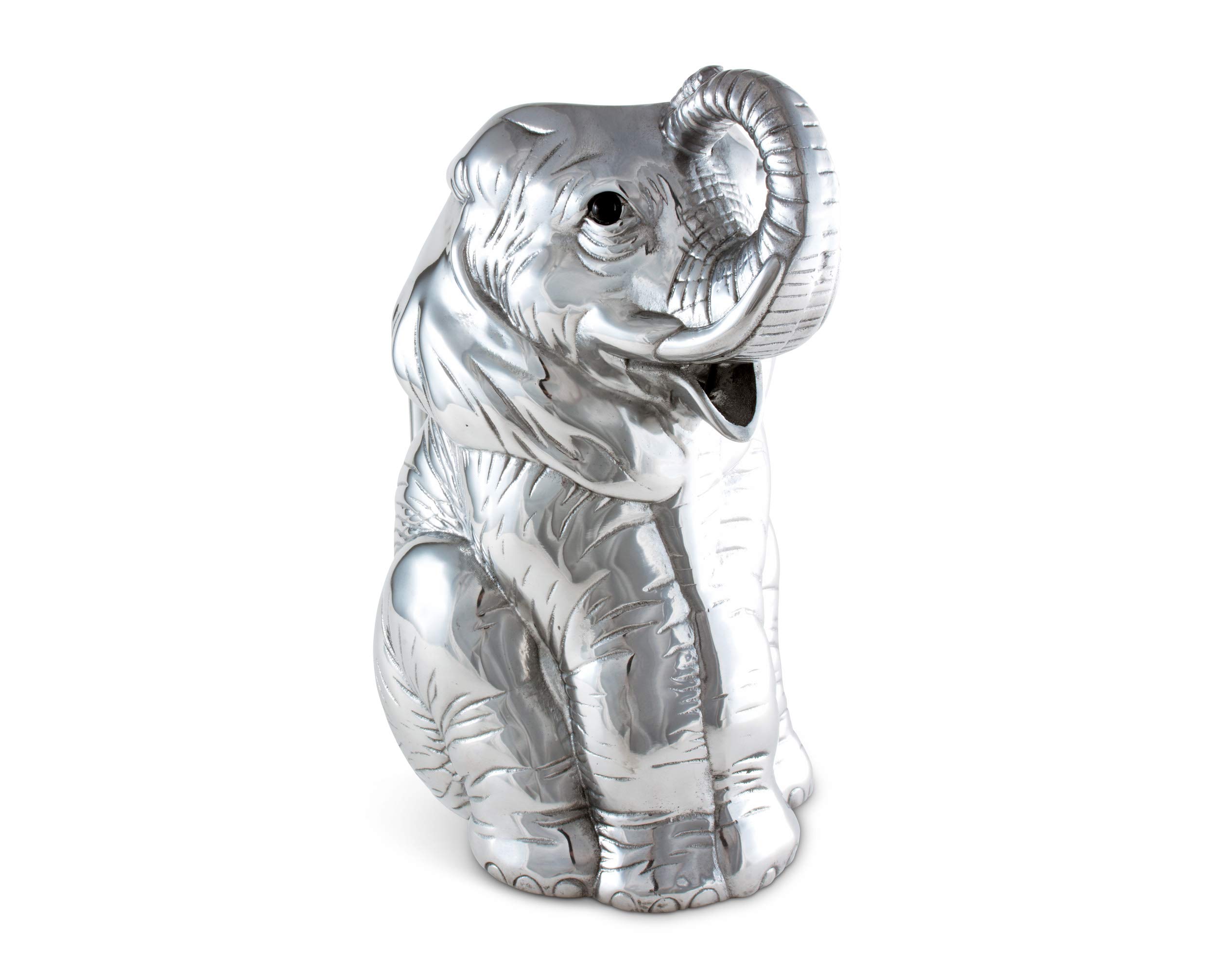 Arthur Court Elephant Metal Pitcher - 64oz Aluminum Water Jug for Hot & Cold Beverages, Iced Tea, Juice - 10 Inch Tall - Perfect for Parties, Picnics & Home Entertaining