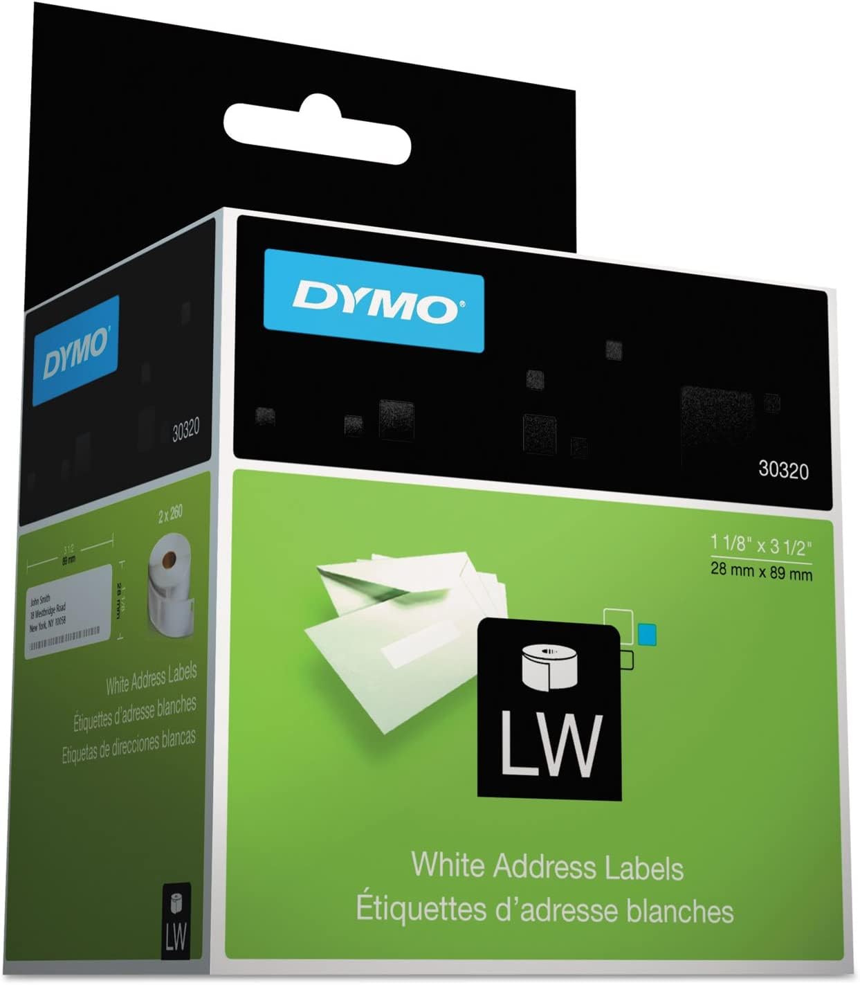DYMO® Labels for LabelWriter® Label Printers - Address Labels, 260 Labels per Roll, White (Pack of 5) - Perfect for Shipping, Mailing & Office Organization