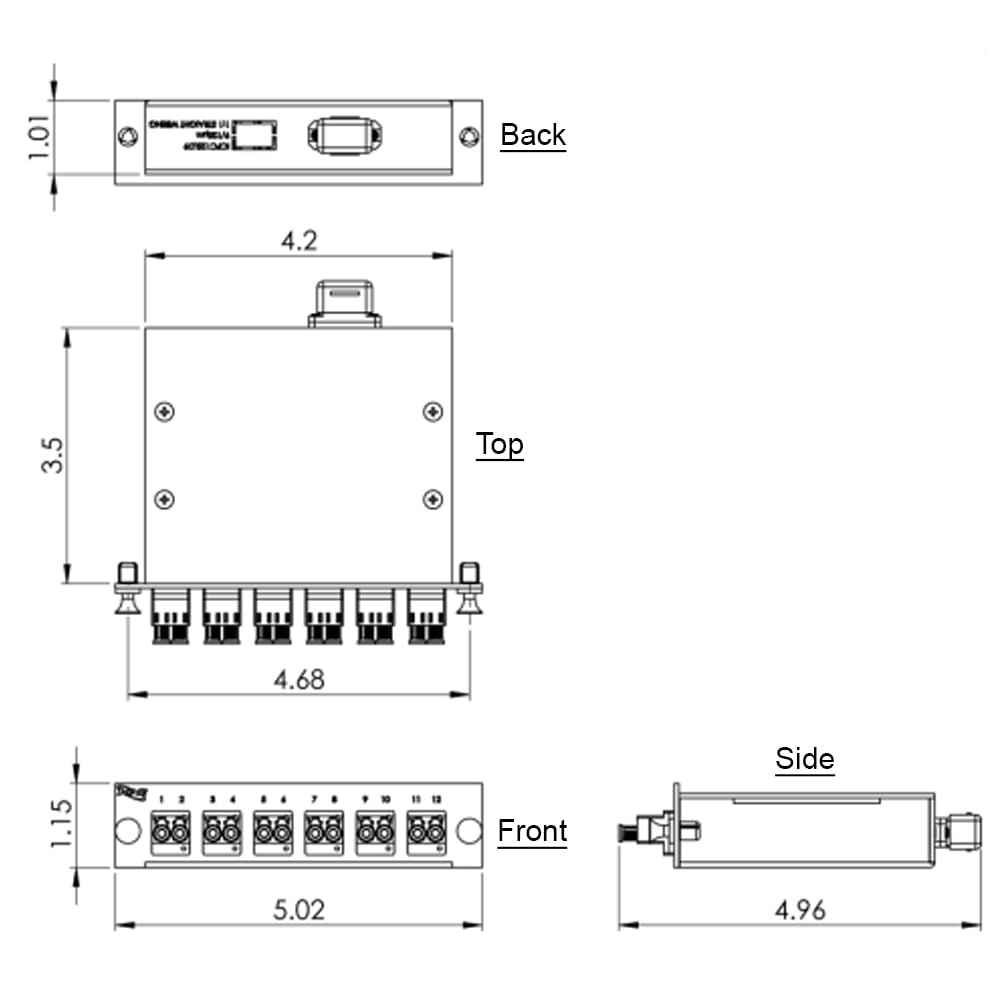 ICC Classic LC-MPO Fiber Optic LGX Compatible Cassette with Aqua Multimode Adapters & 12 10G OM3 Fibers - High Speed Data Center Networking Solution for Server Racks & Cloud Computing