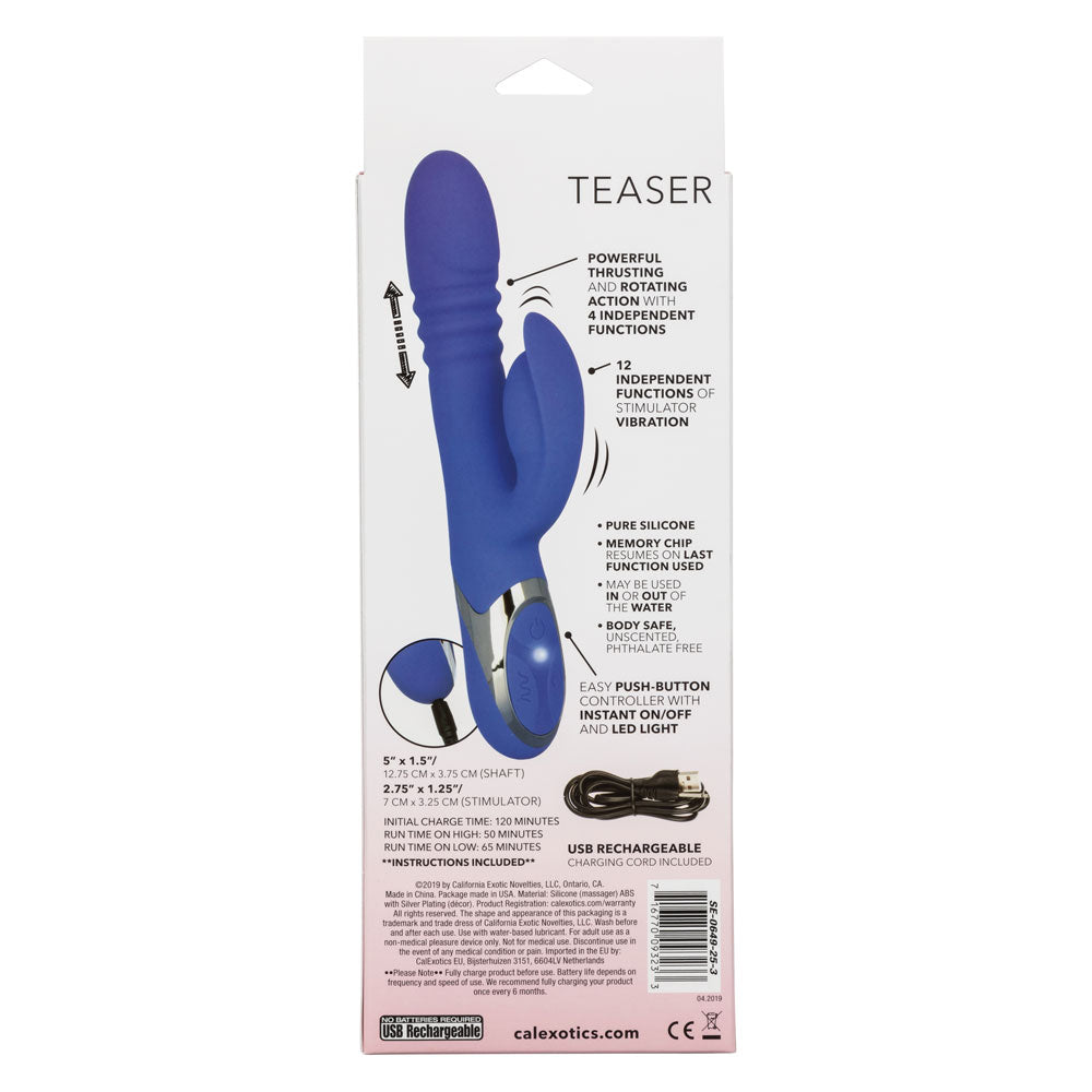 Enchanted Teaser Thrusting Rabbit Vibrator - Powerful Dual Stimulation G-Spot & Clitoral Massager for Women - Perfect for Solo Play & Couples Intimacy