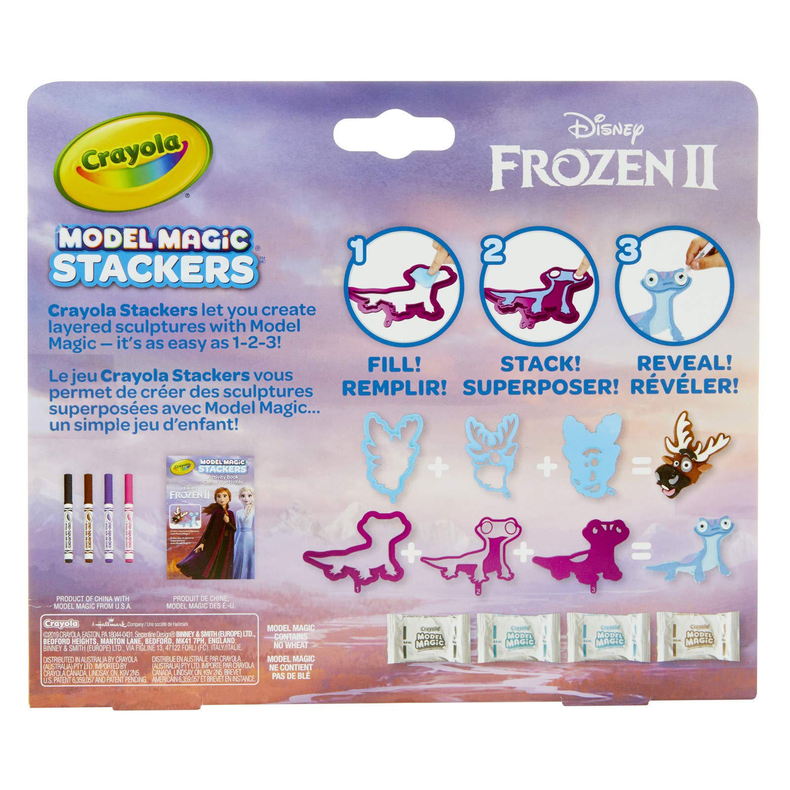 Crayola Frozen 2 Sven & Fire Salamander Model Magic Stacker Set - Kids Arts and Crafts Kit for Ages 5-8 - Creative Gift for Birthday & Christmas - Fun Indoor Activity for Family Bonding