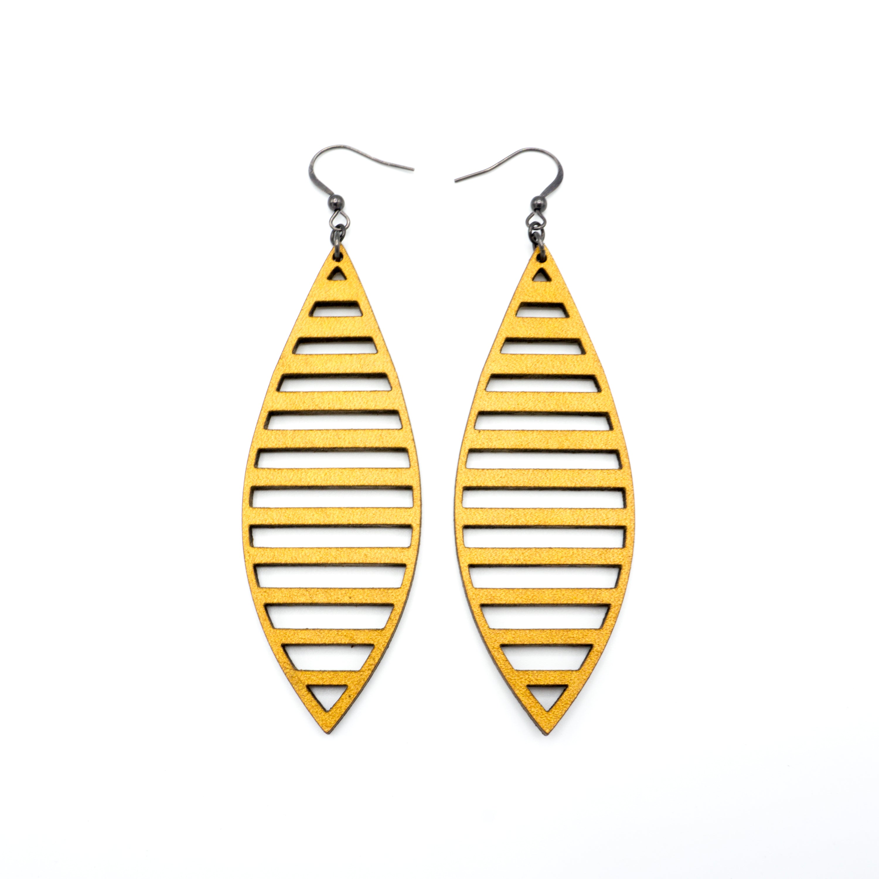 Terrabyte 11_1 Gold Leather Earrings for Women - Handmade Boho Chic Dangle Drop Earrings - Perfect for Parties, Weddings & Everyday Wear