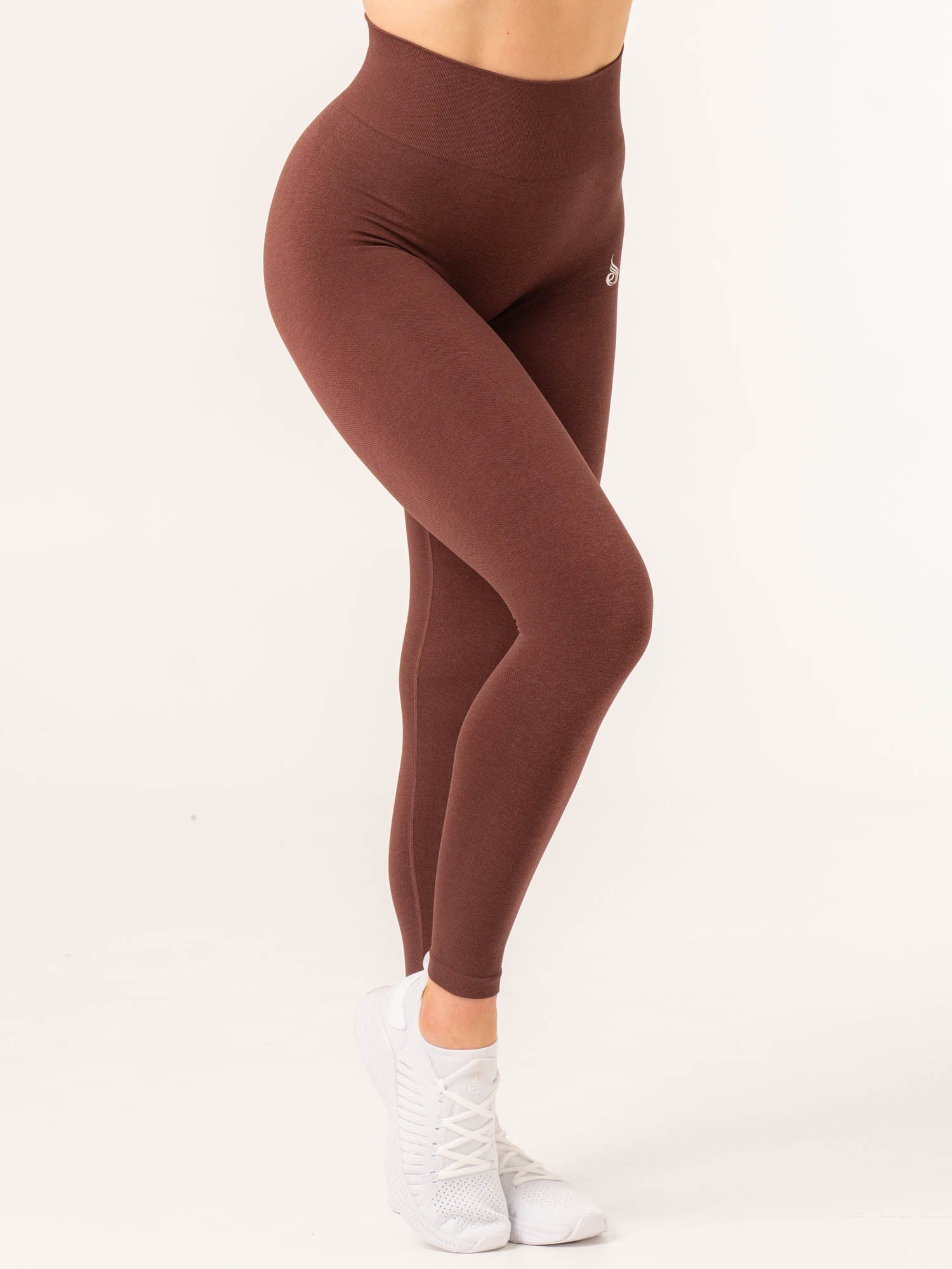 High Waist Contour Seamless Leggings for Women - Chocolate Marl Yoga Pants, Tummy Control Workout Leggings - Perfect for Gym, Running, Yoga & Everyday Wear