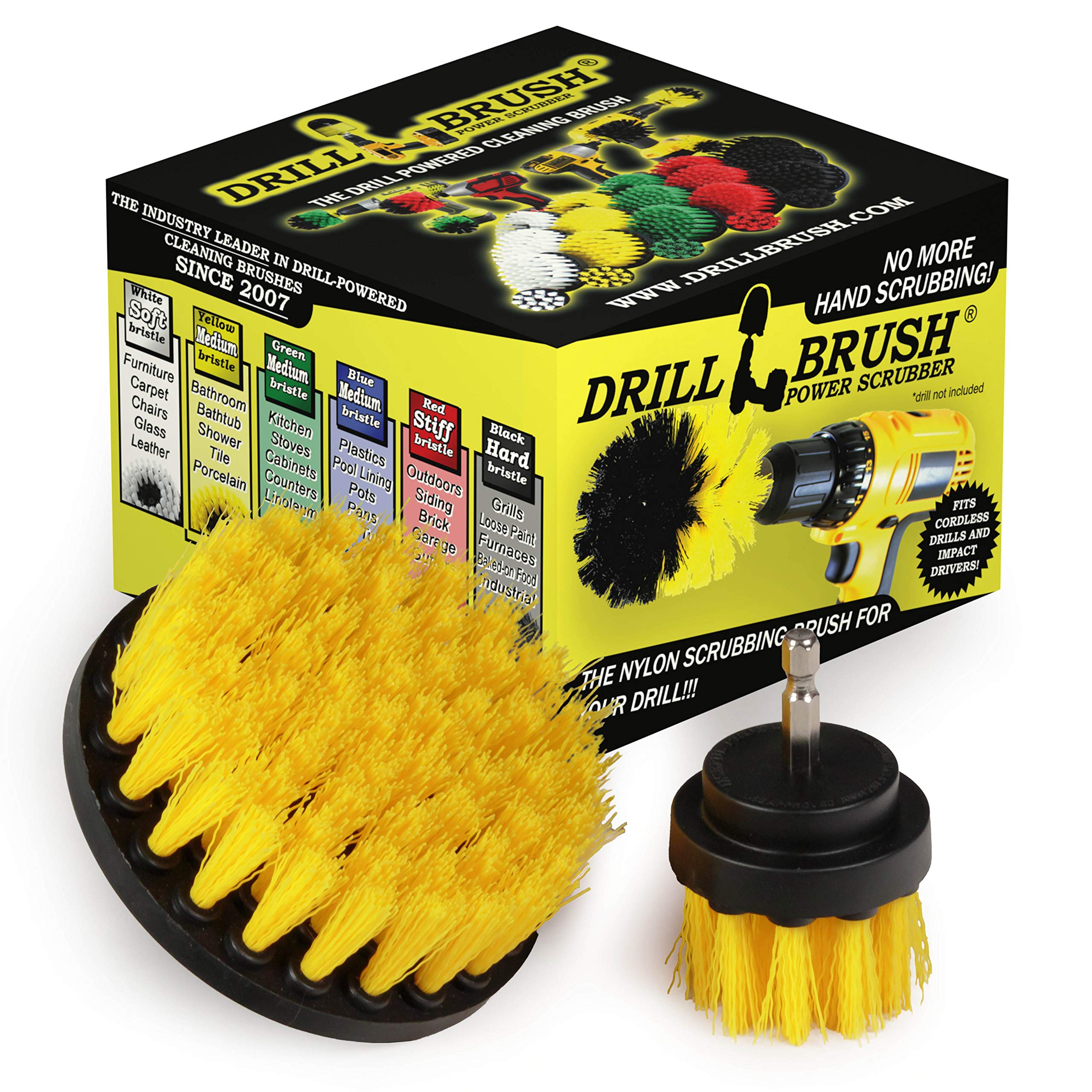 Drill Brush Kit for Cleaning - Power Scrubber Brush Set with Attachments for Bathroom, Shower, Bathtub & Grout - Heavy Duty Drill Brush Accessories for Deep Cleaning Bath Mats & Tiles
