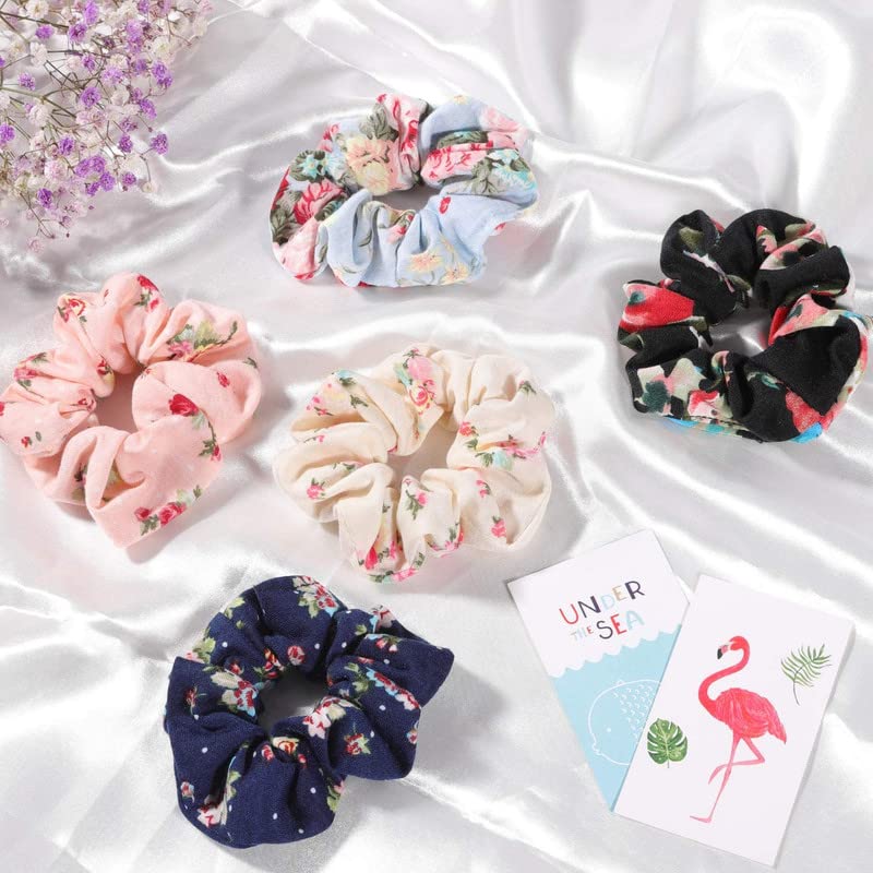 Staila Cotton Hair Scrunchies - 15 Pack Soft Elastic Hair Bands for Women & Girls - Perfect for Workouts, Office, School & Everyday Hair Accessories
