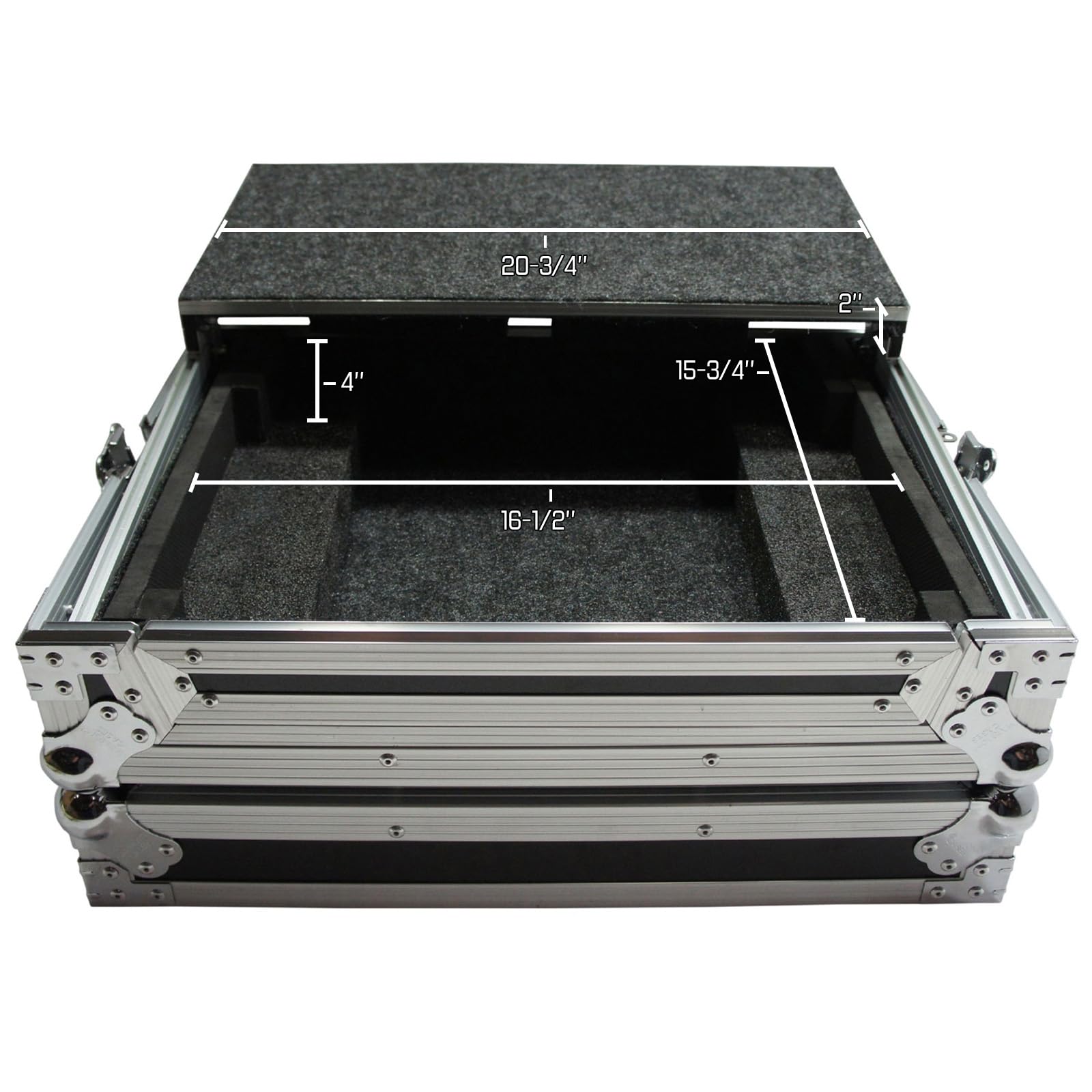 Harmony Audio HCDNMC6000LT Flight Glide Laptop Stand DJ Case - Compatible with Denon DN-MC3000 Mixer | Perfect for DJs, Music Producers & Live Performances