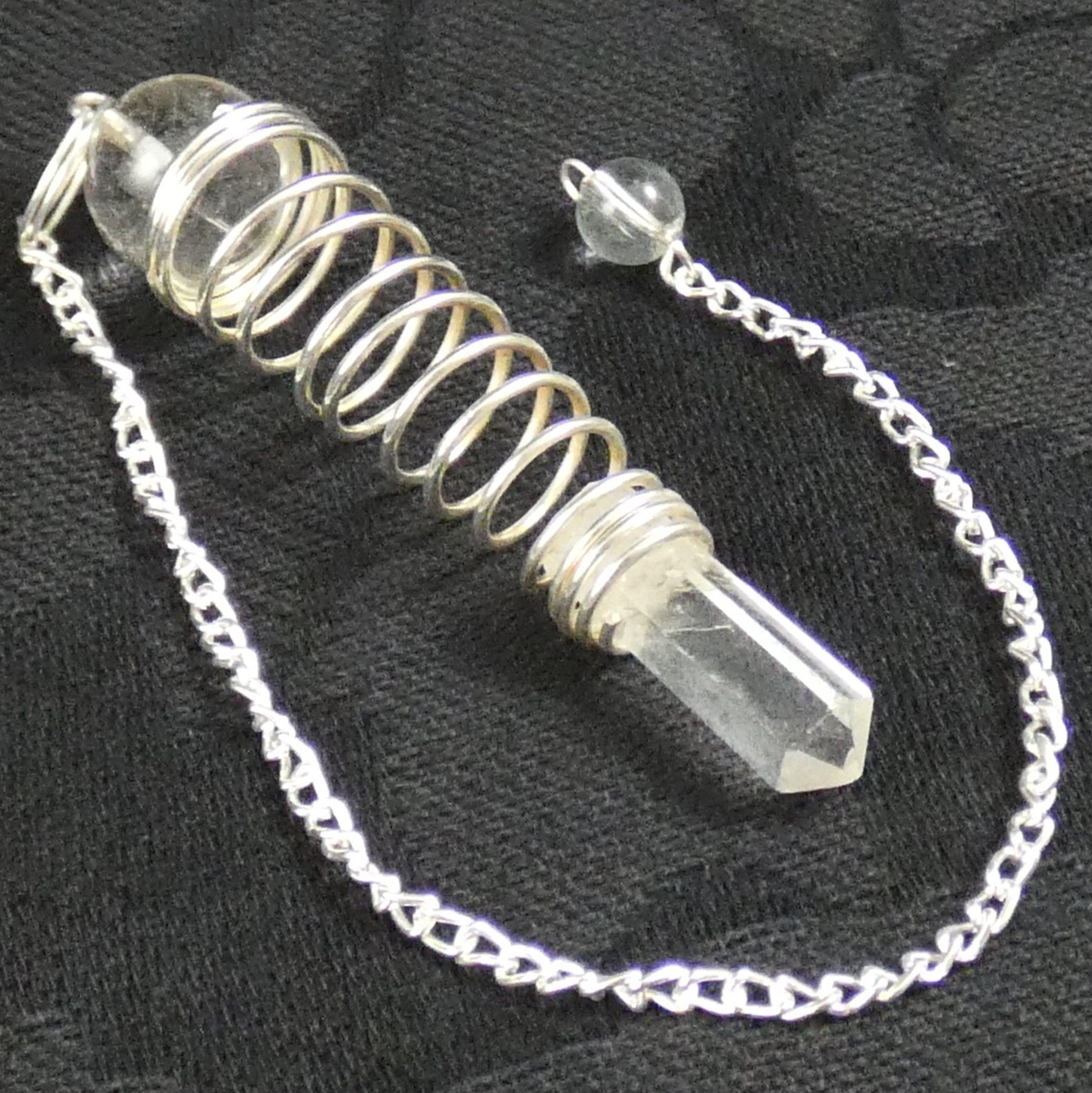 Natural Clear Quartz Sphere & Terminated Point Pendulum Set - Healing Crystal for Meditation, Reiki, Chakra Balancing & Energy Cleansing