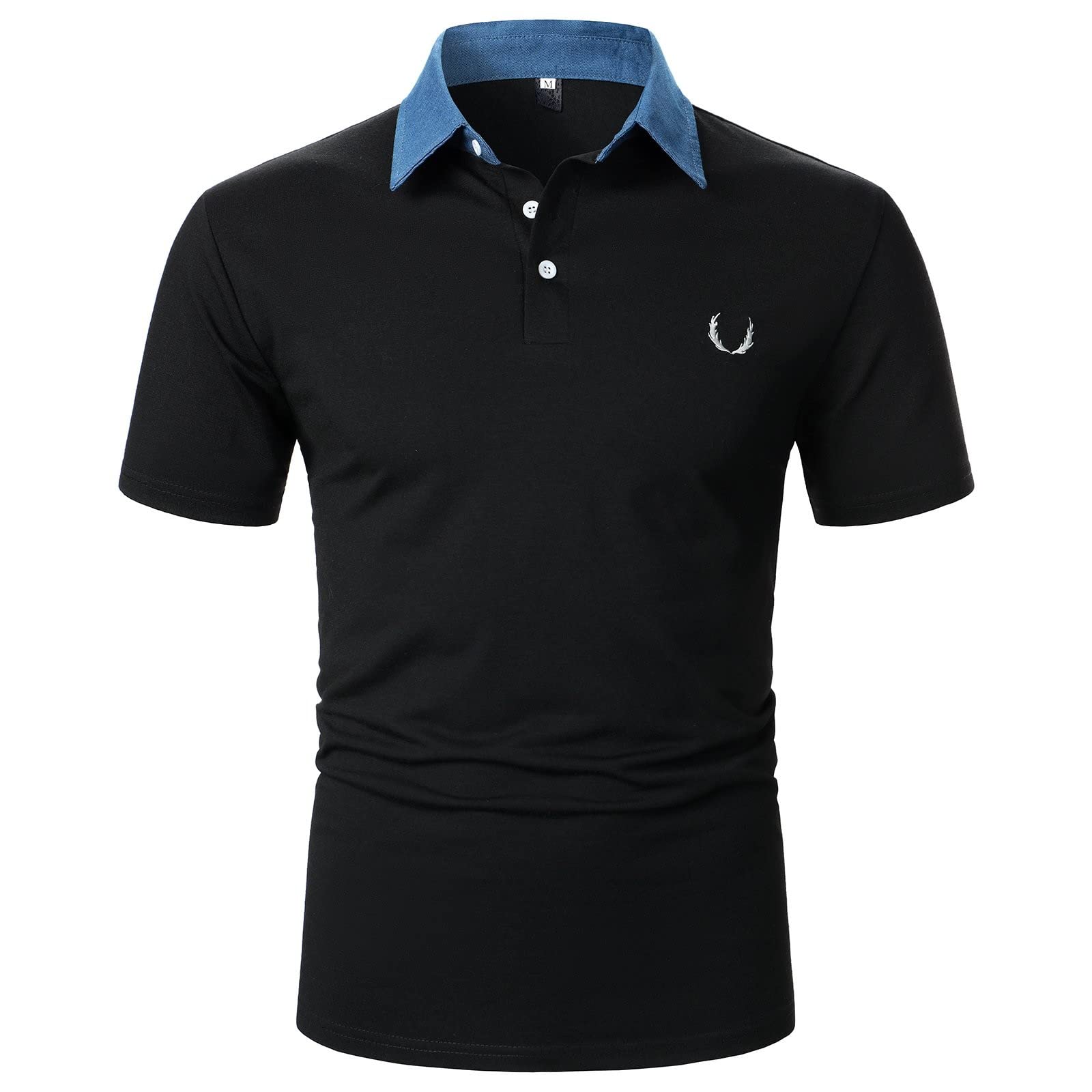 WalGRHFR White V Neck T Shirts for Men - Regular Fit Preppy Polo Shirt, Ideal for Work, Outdoor Activities, and Casual Wear