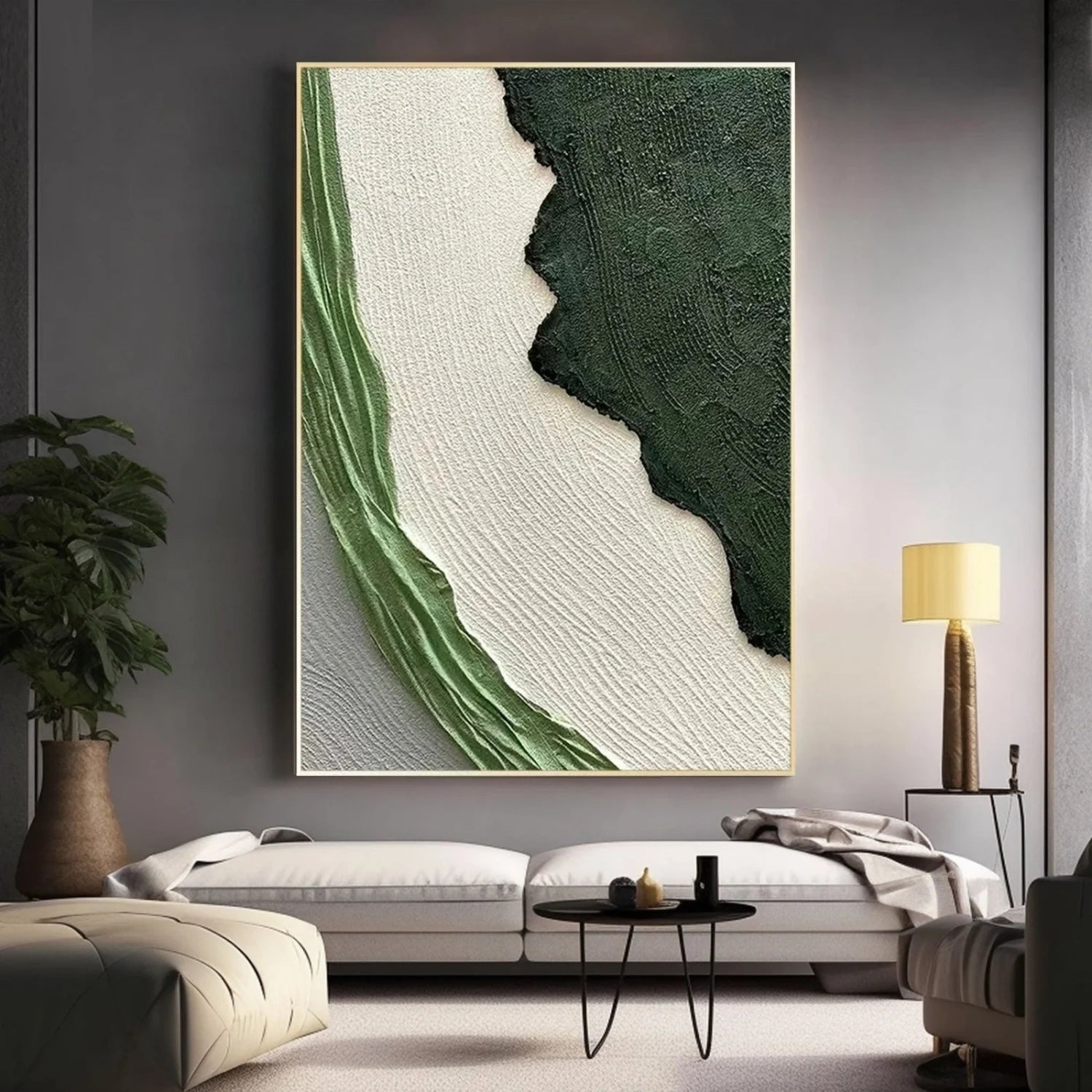 Blue & Green Abstract Wall Art Print #BG113 - Modern Canvas Painting for Living Room, Bedroom & Office Decor
