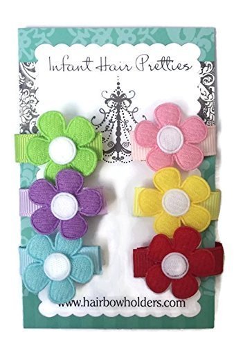 Soft Baby Hair Bows with Self Fasteners - Cute Flower Hair Accessories for Newborns & Baby Showers