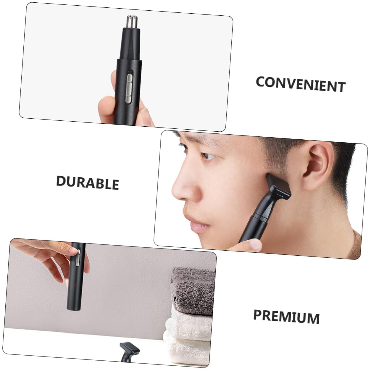 Rechargeable Electric Beard and Nose Hair Trimmer for Men - Painless Grooming Kit with Precision Blades - Perfect for Travel, Home & Office Use